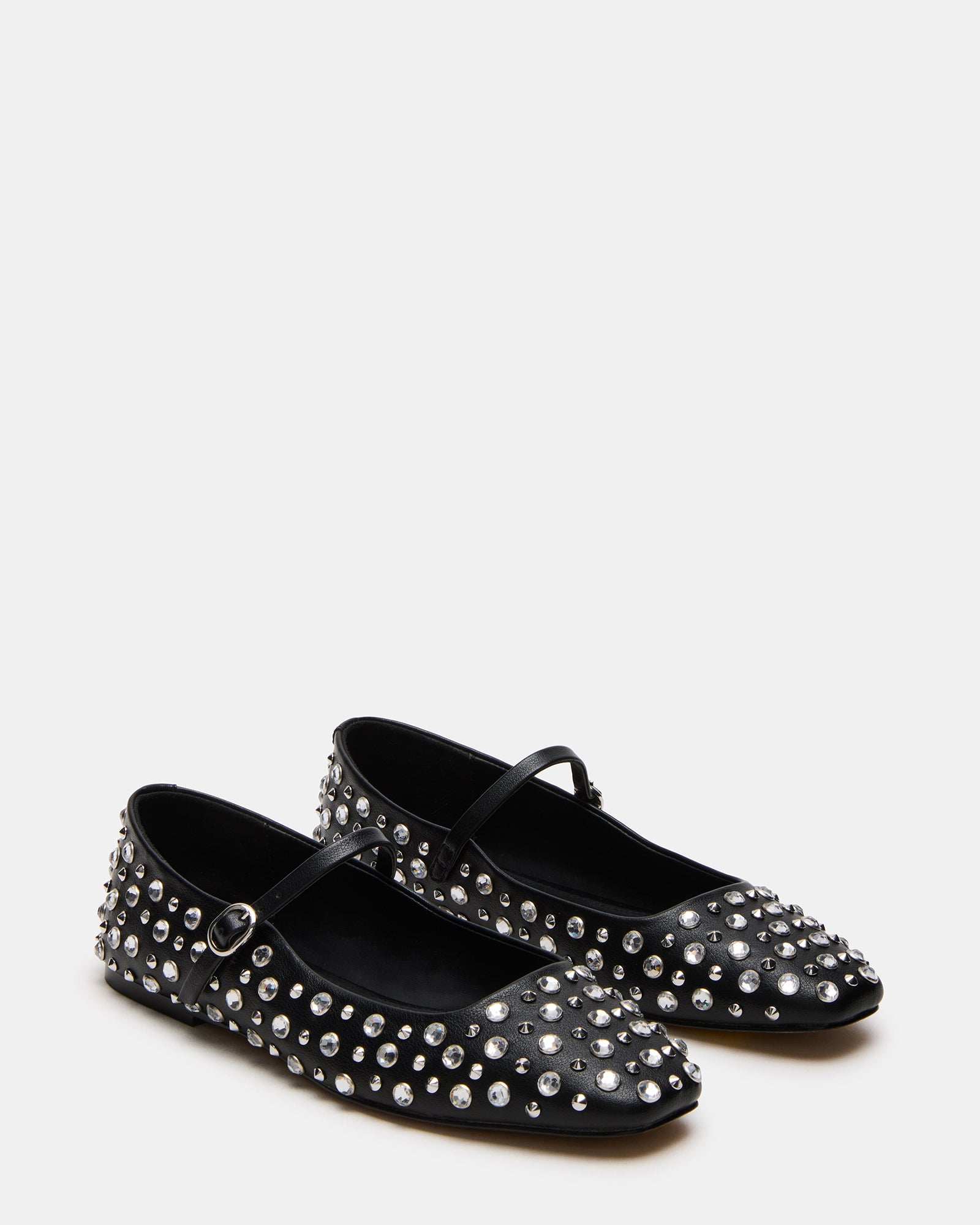 Side view of comfortable flats showcasing the square toe design.