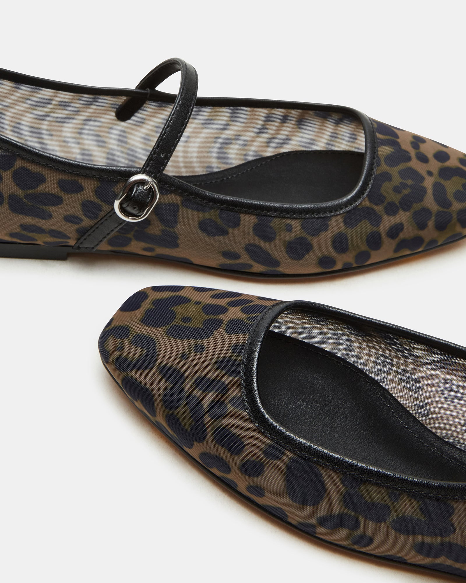 Close-up of square toe and Mary Jane strap detail