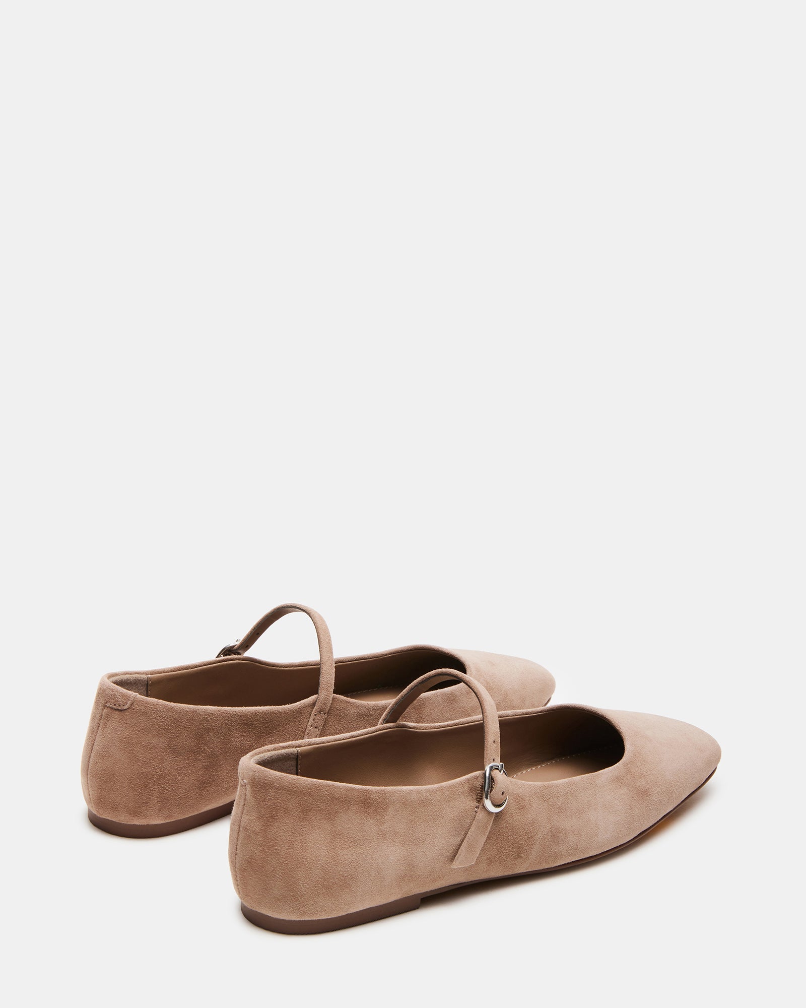 Overhead view of black ballet flats alternative in taupe for everyday use