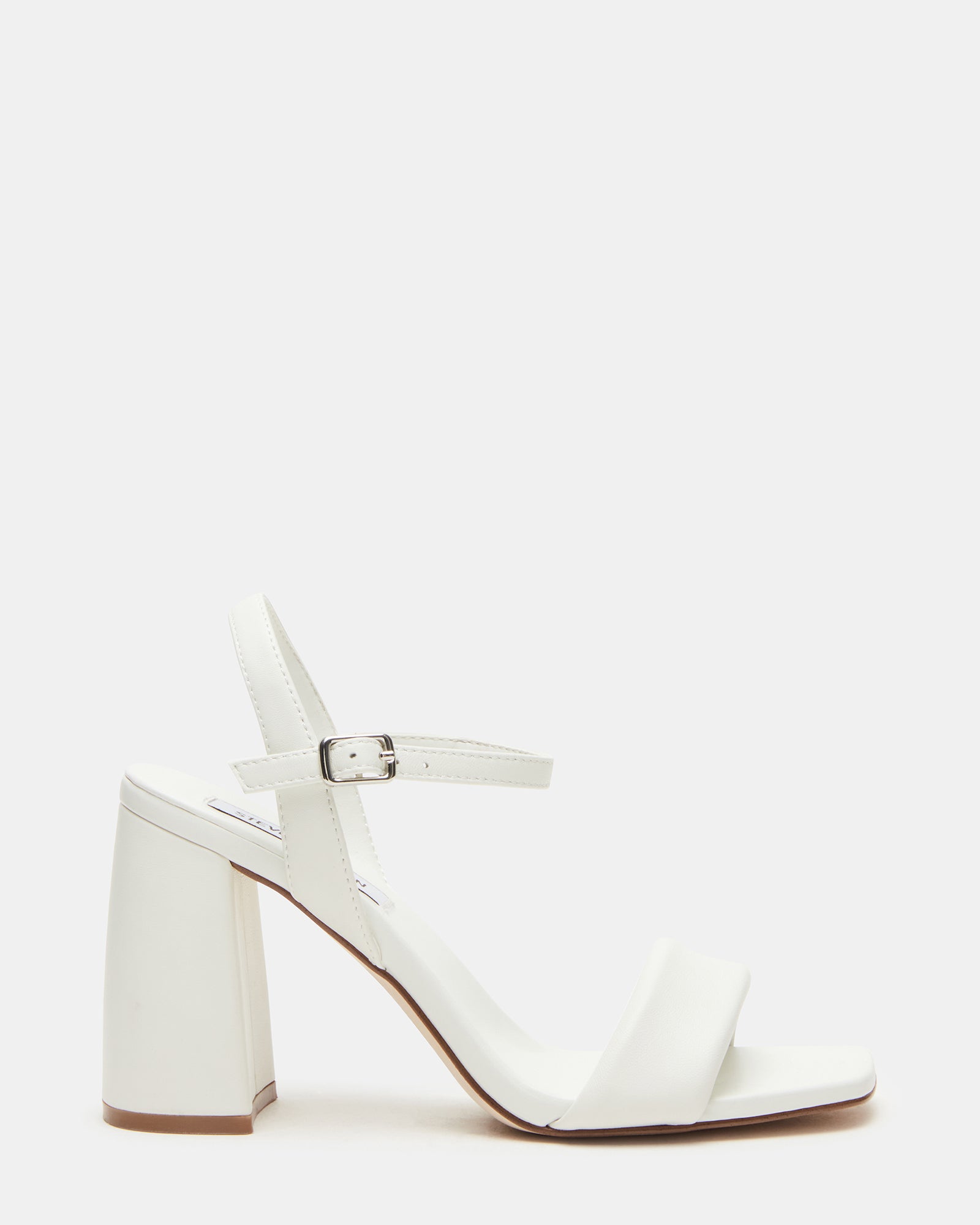 Close-up of Mareena black leather sandals showing stitch detail