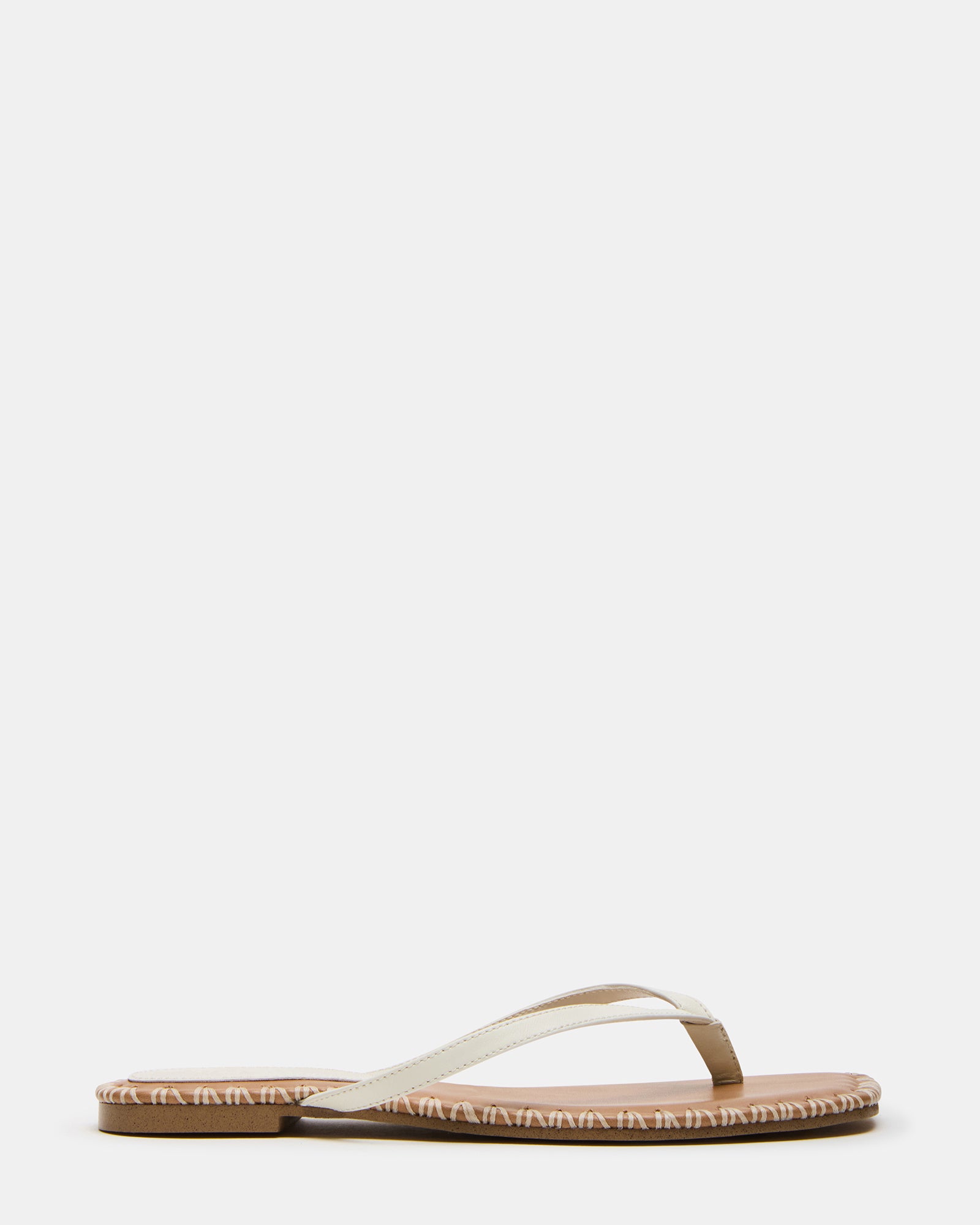 Side view of Marella bone leather sandals showing ankle strap detail