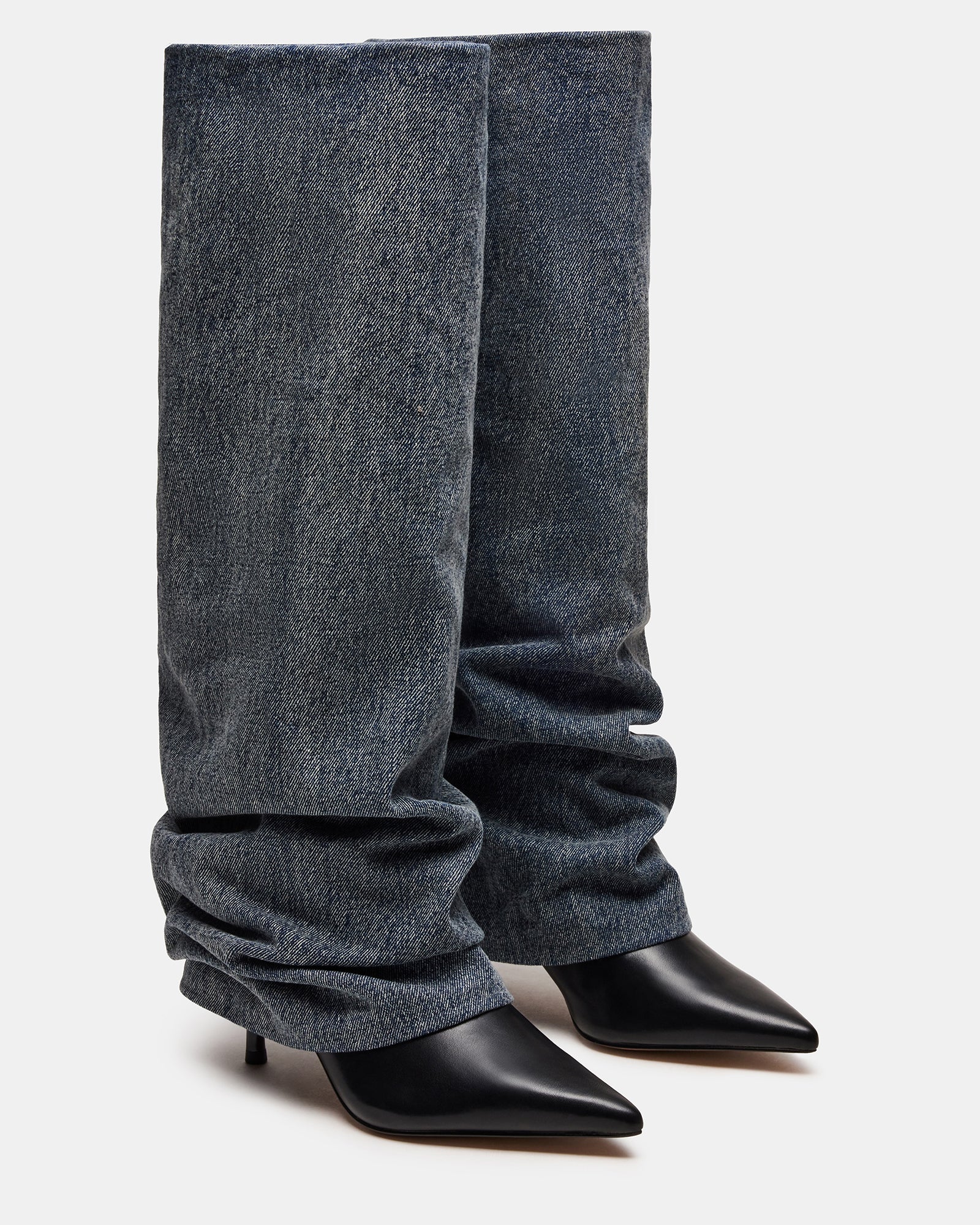 Close-up of the cuffed fold-over detail on the Marengo Denim Boots.