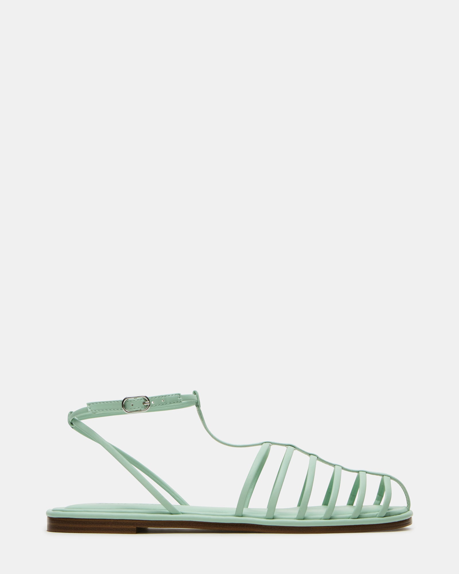 Marin Pistachio fisherman sandals showcasing the secure ankle strap.
