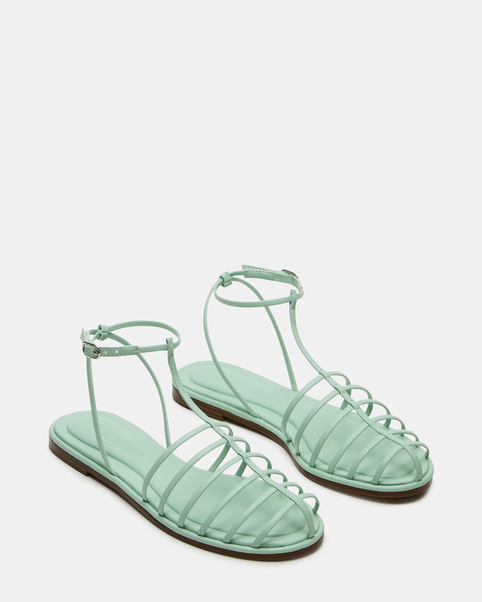Close-up of the vegan leather upper of Marin sandals.