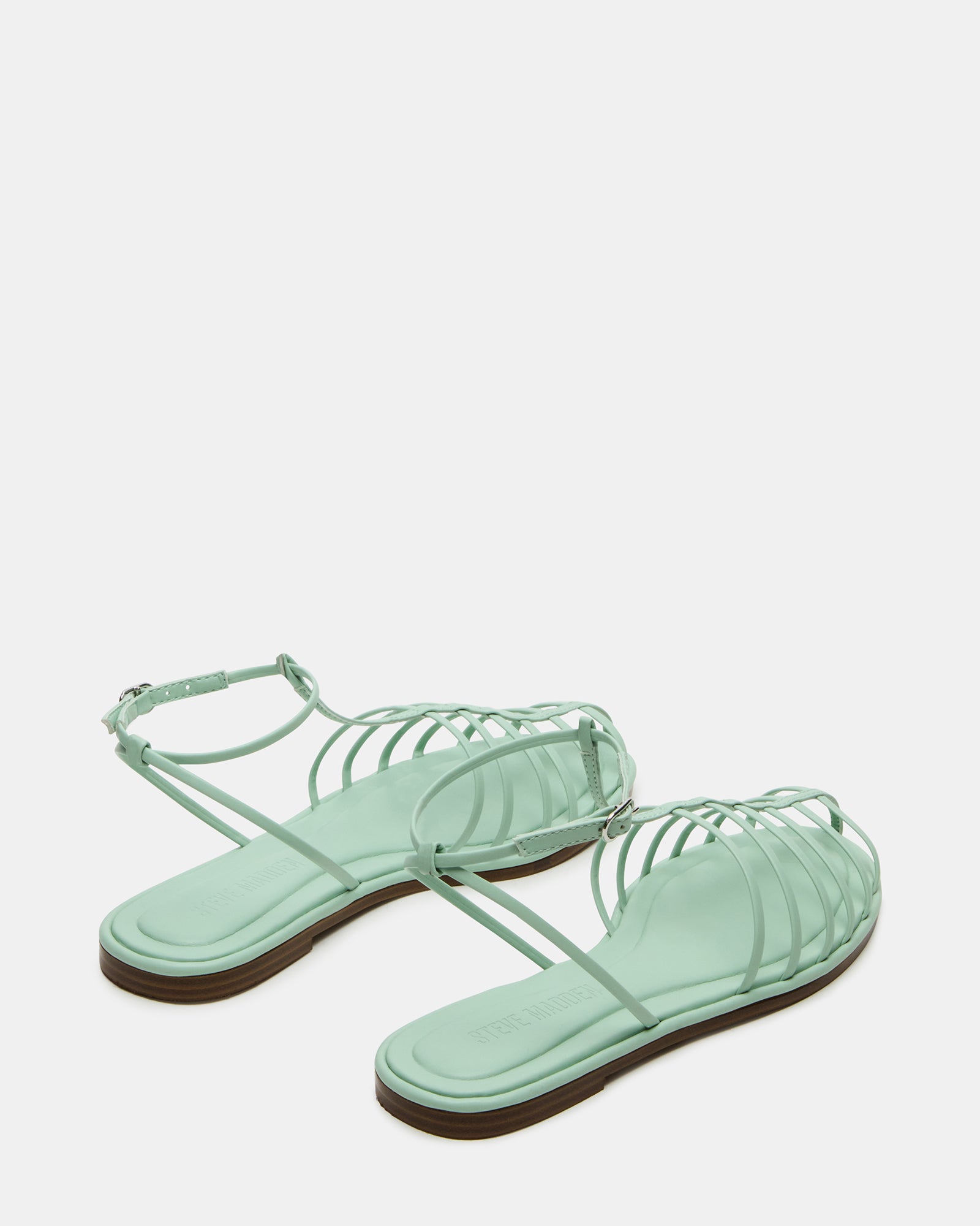 Close-up of the vegan leather upper of Marin sandals.