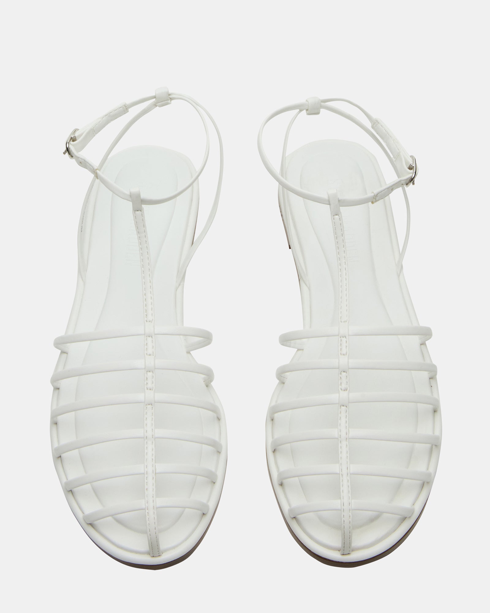 Top-down image highlighting fisherman-style cage detailing and vegan leather texture