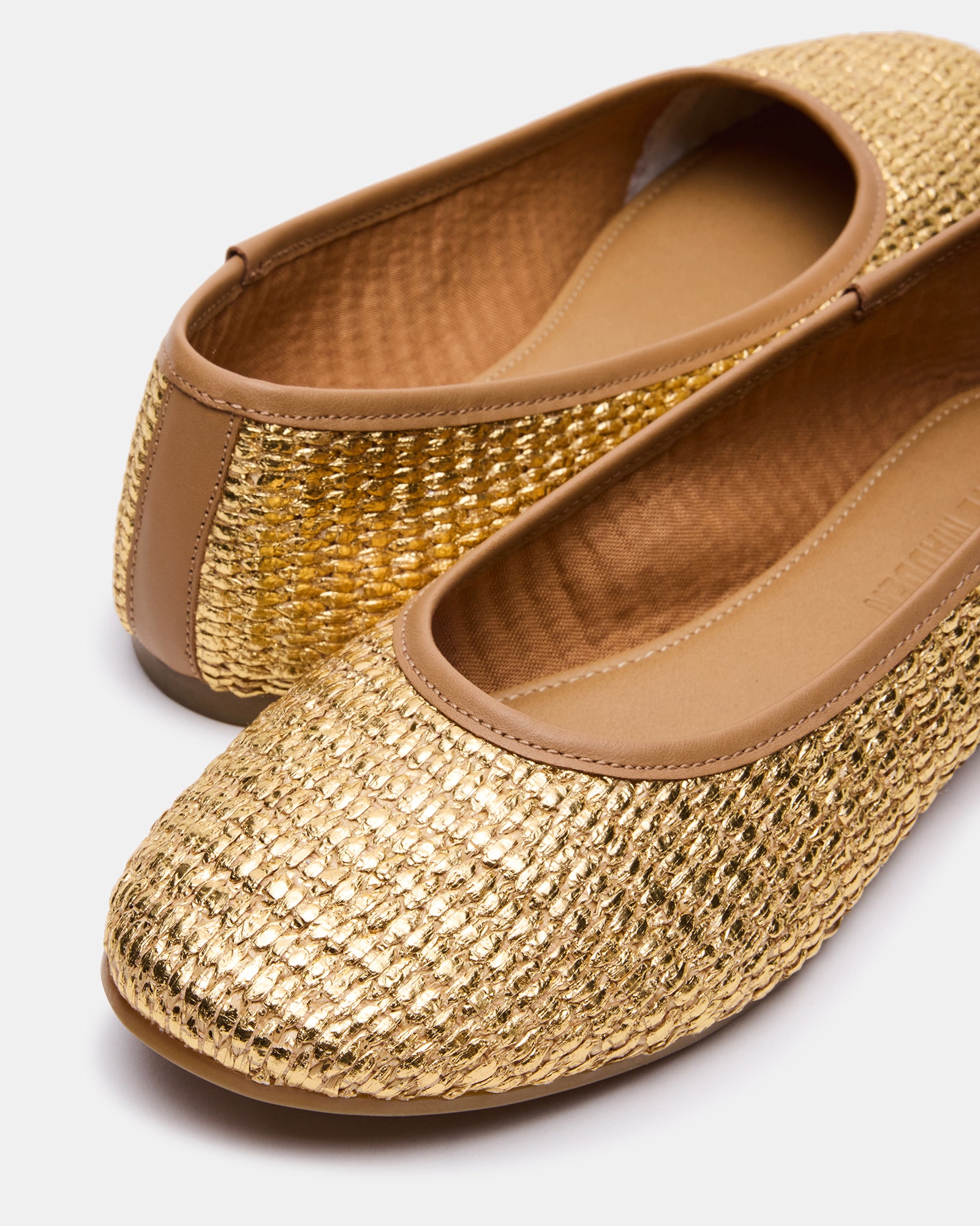 Close-up of ballet flats ballerina toe design
