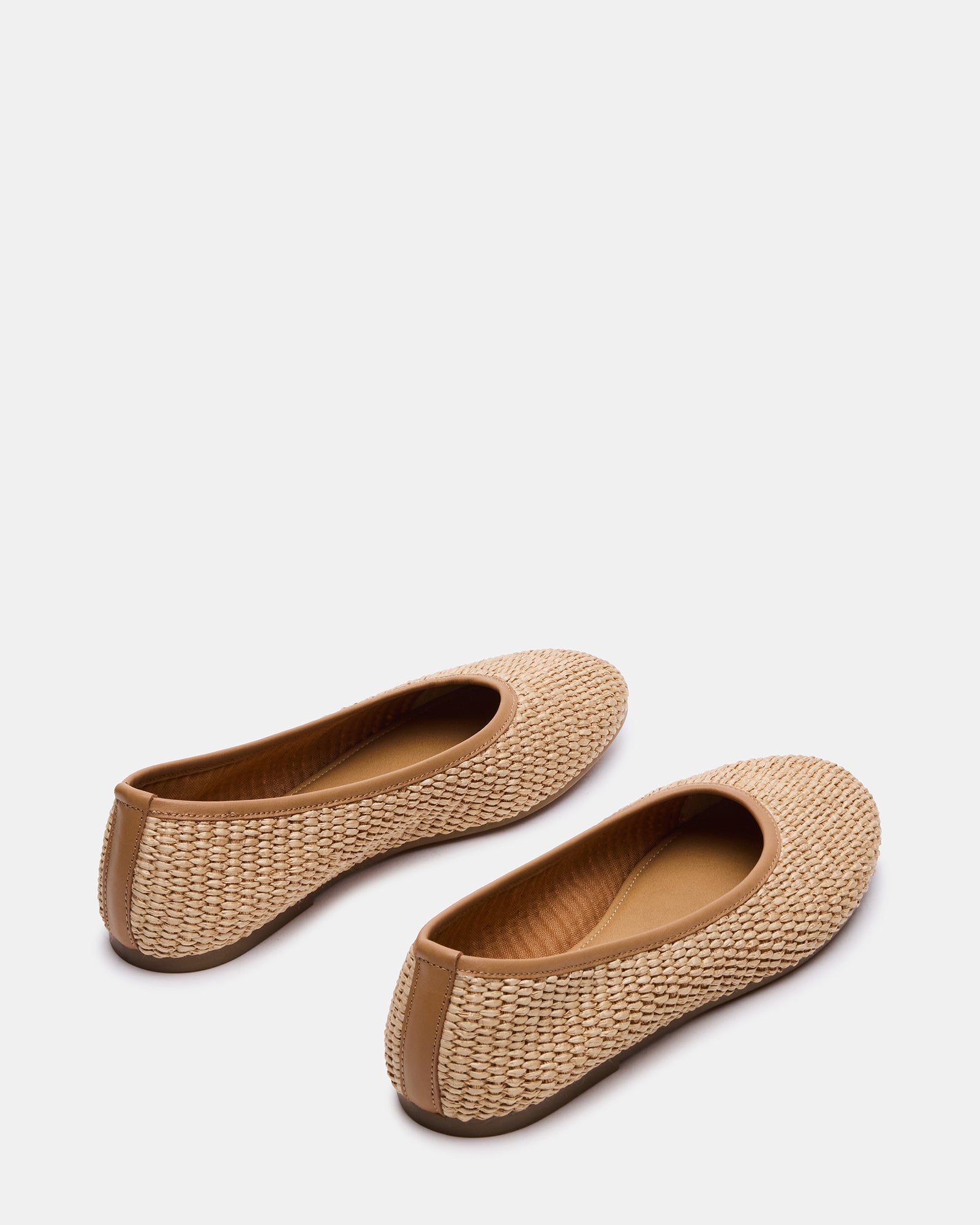 Top view of the lightweight Merlot ballet flats highlighting the rounded toe.