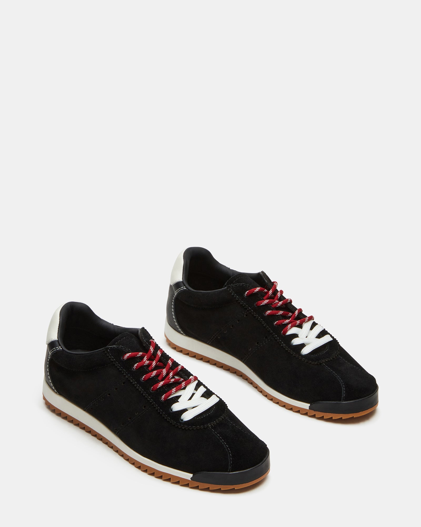 Close-up of the lace-up detail and colored stripe laces