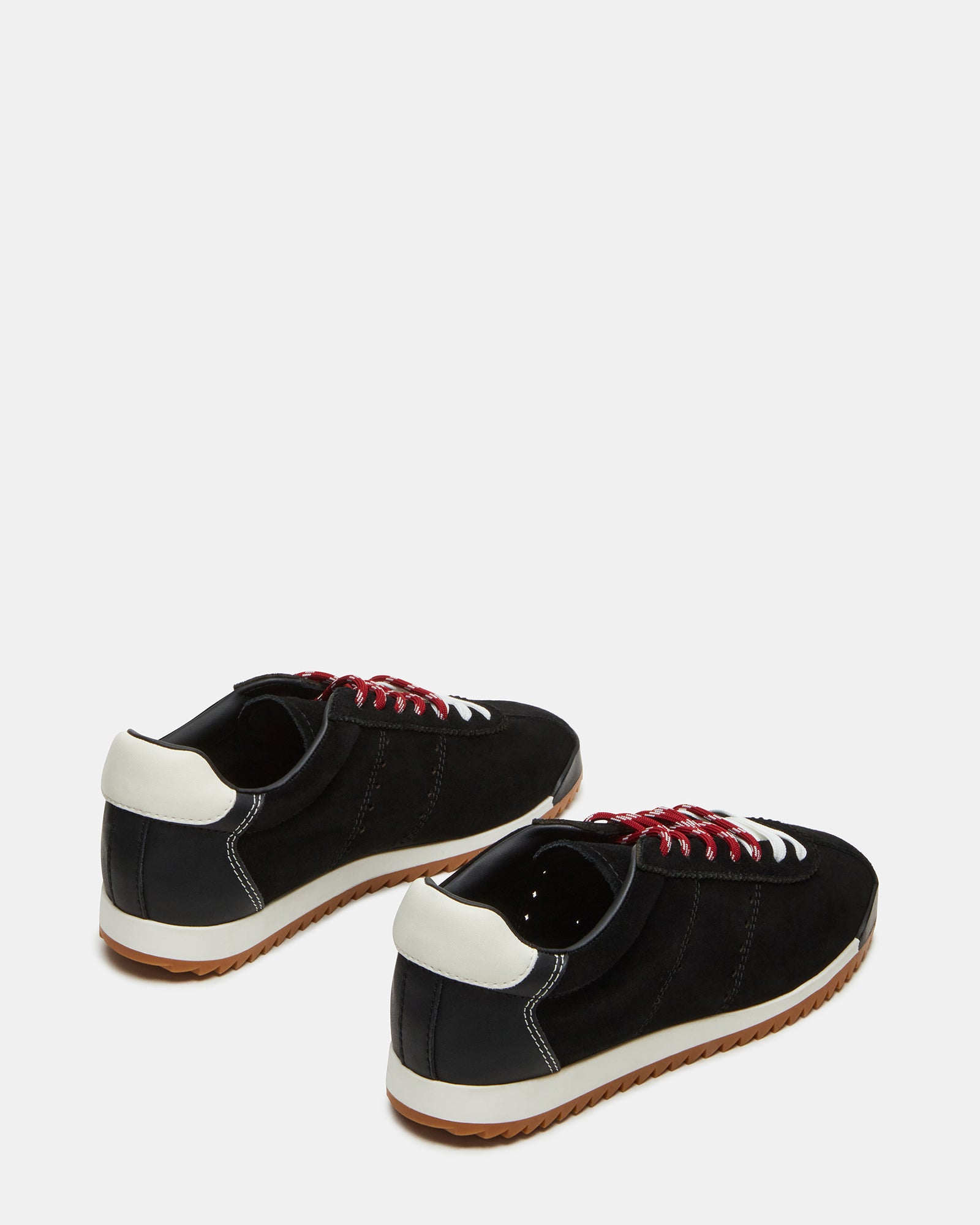 Close-up of the lace-up detail and colored stripe laces