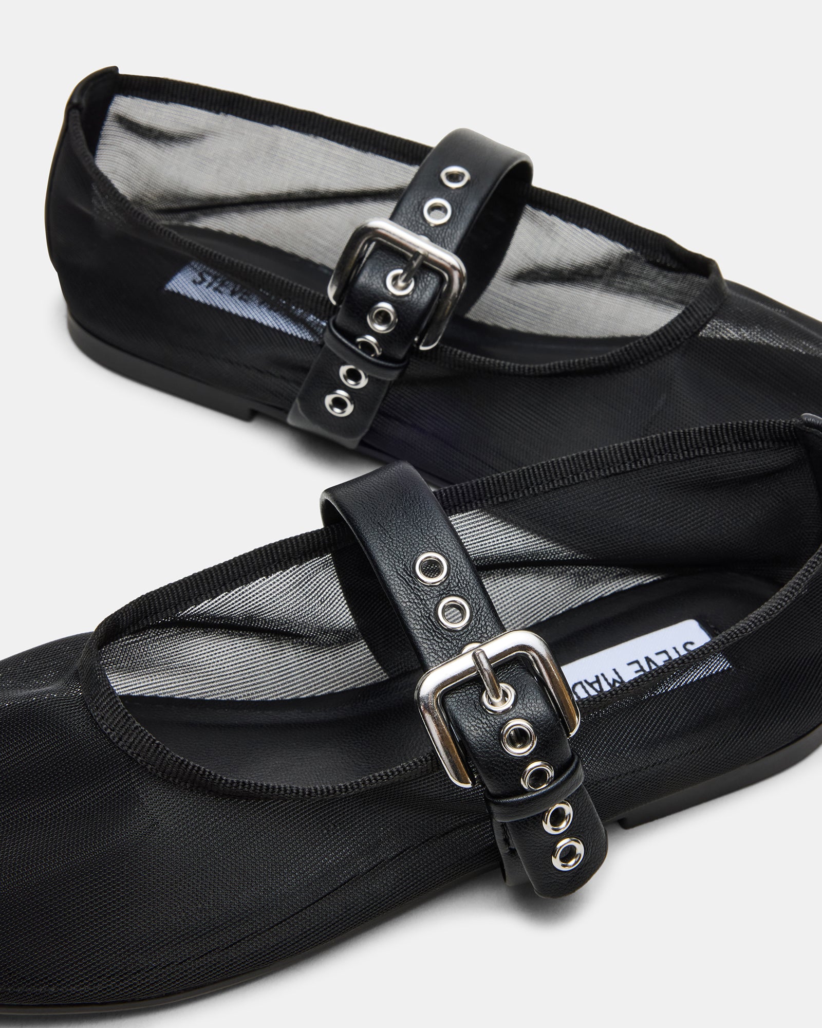 Adjustable strap detail on classic mary janes shoes