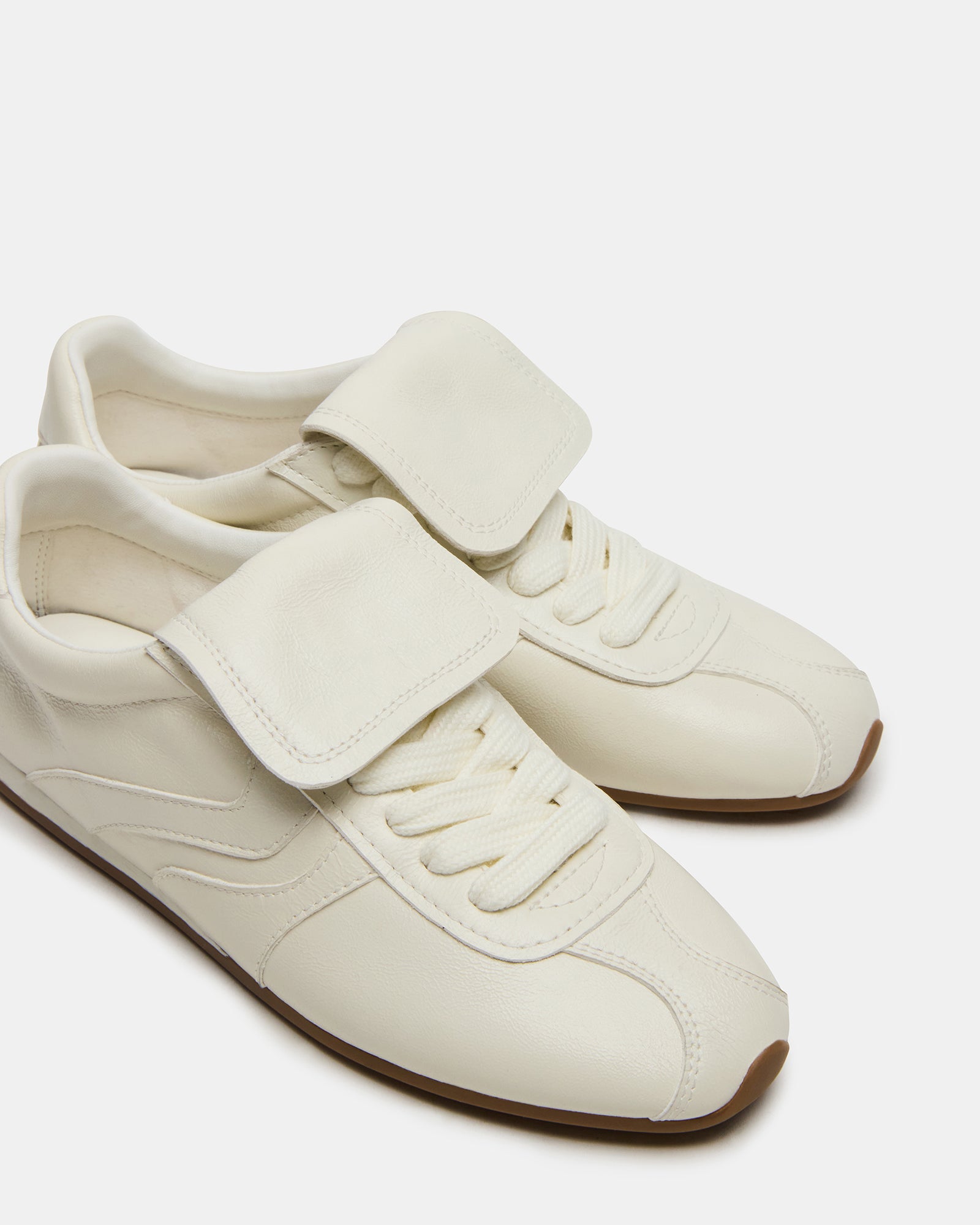 Close-up of the synthetic sole and leather upper for durability