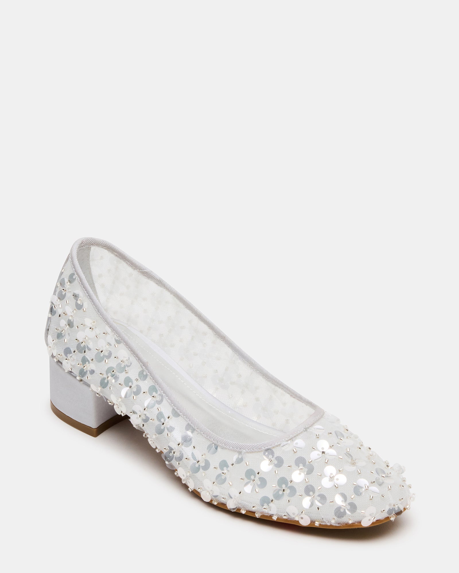 Close-up of the shiny sequins on the MOLLIE ballet flats