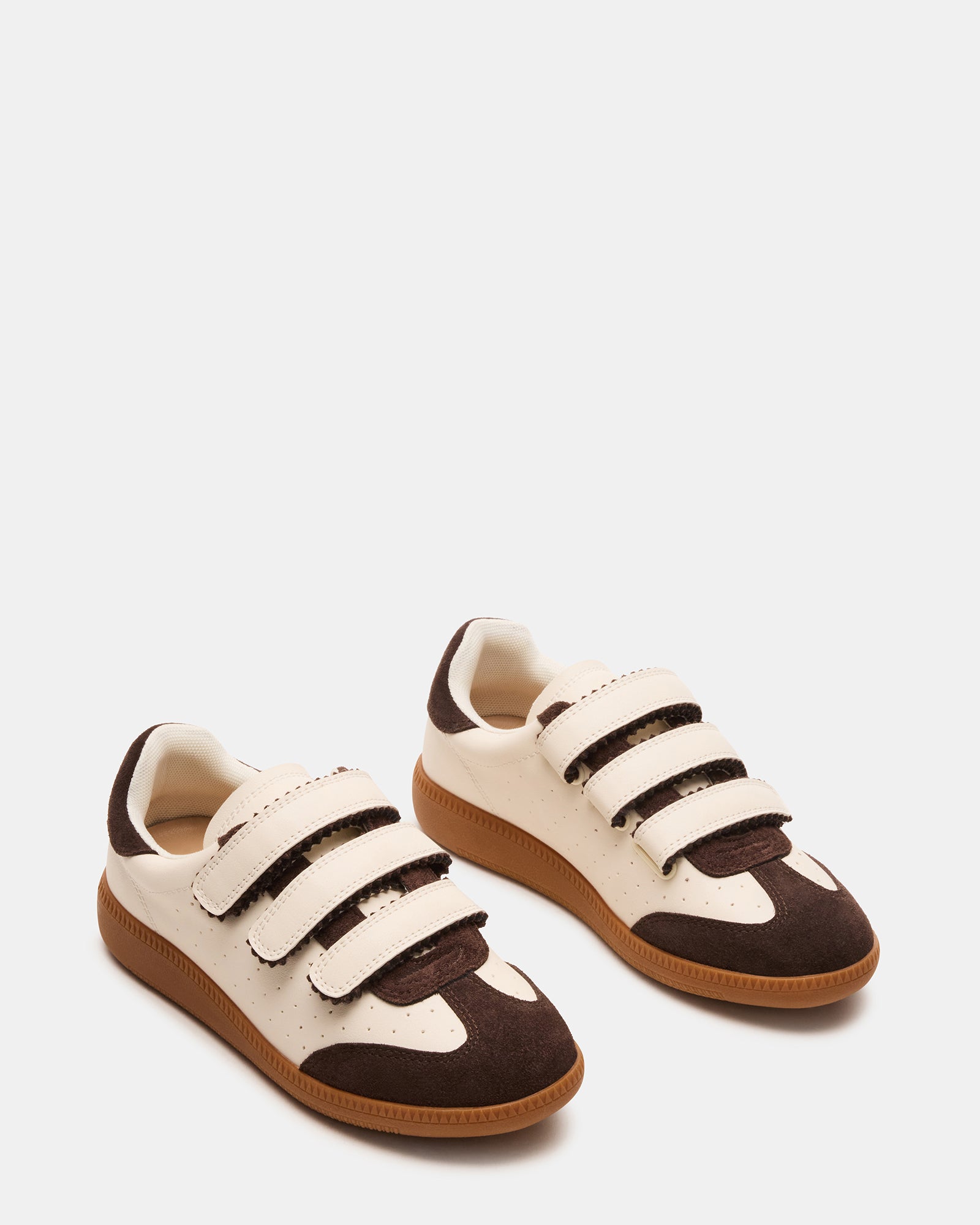 Close-up of the Velcro closure on these comfortable dress sneakers.
