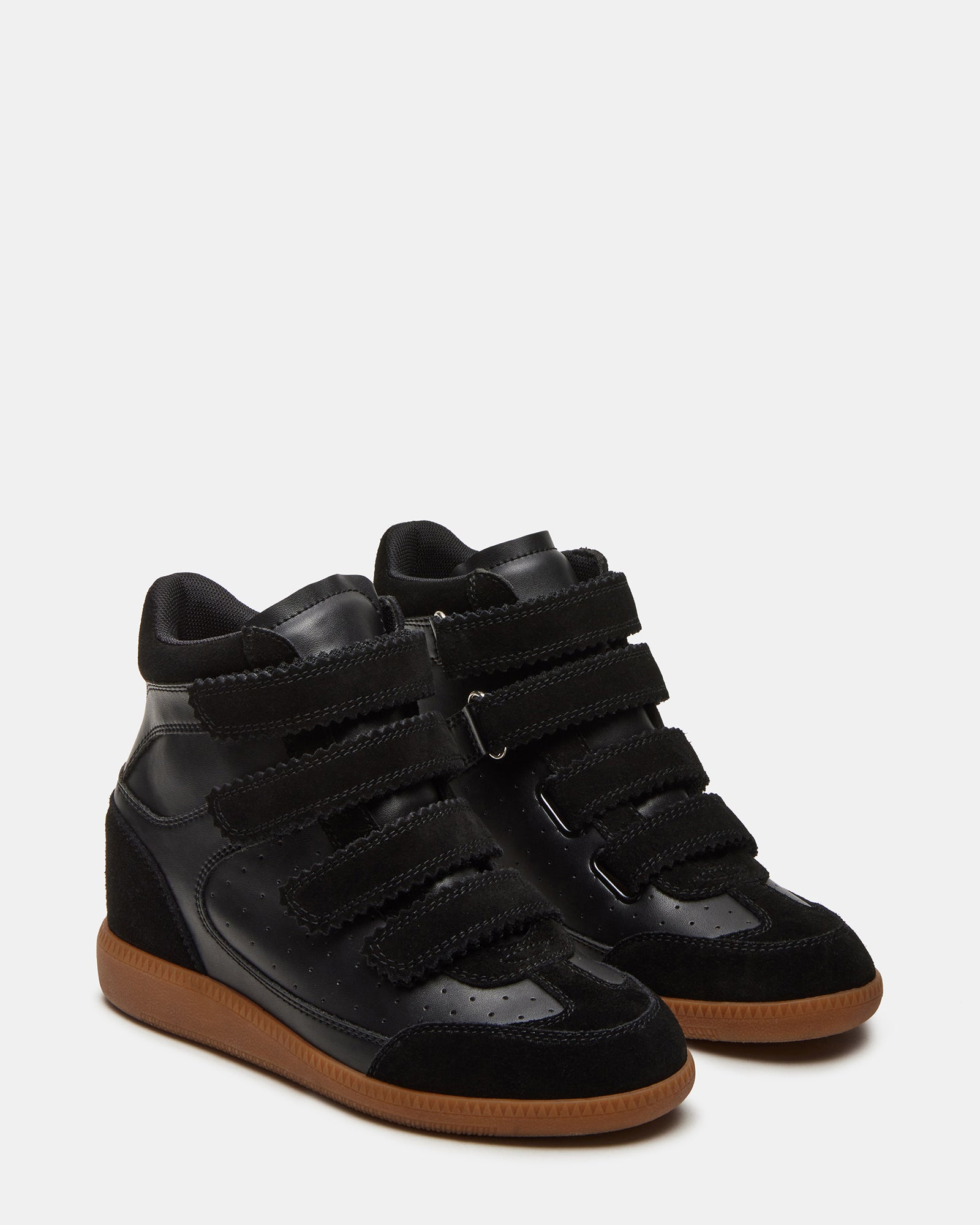 Close-up of the hidden wedge feature on Mustang high-top shoes.