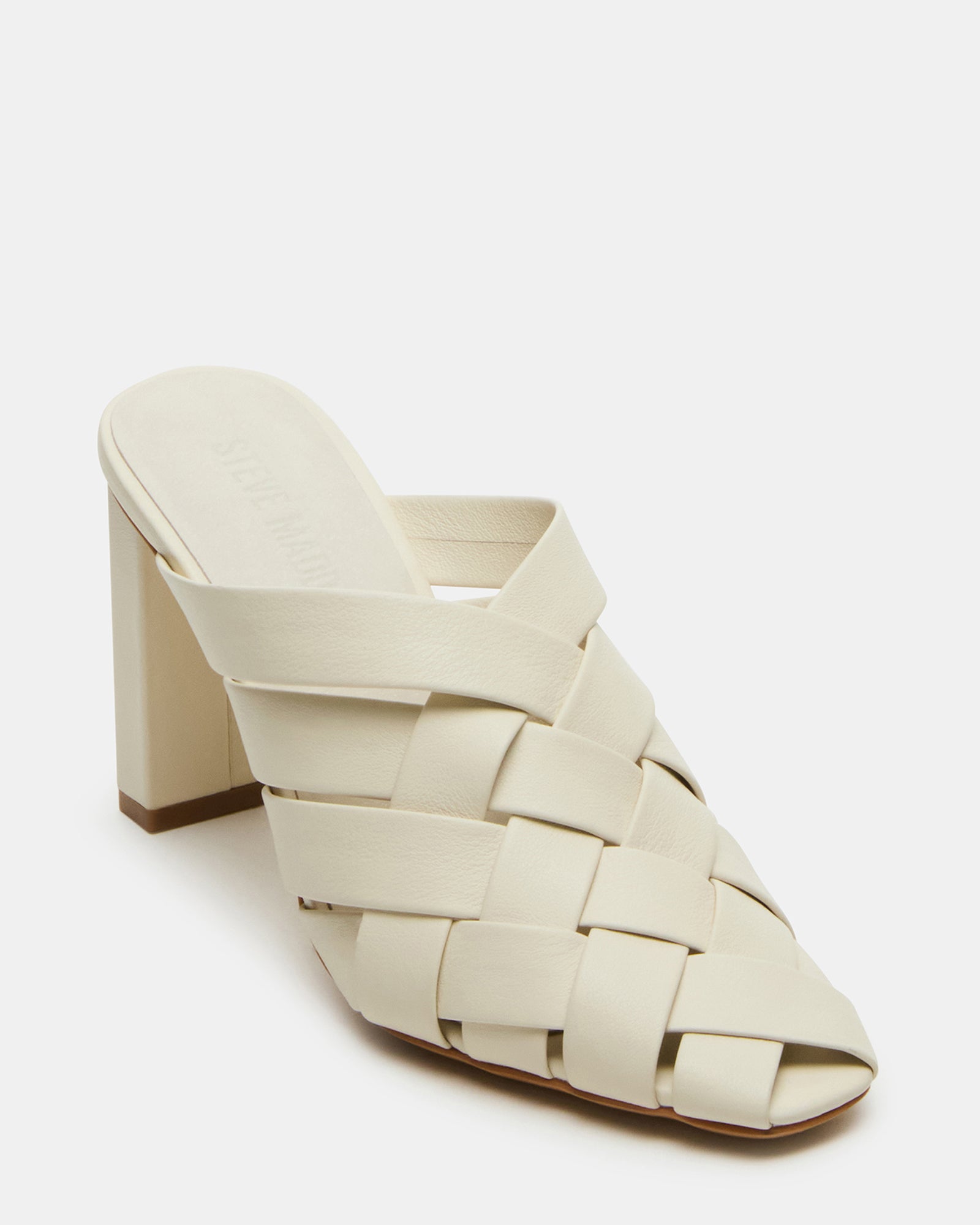 Profile view of the 3.75-inch heel height and synthetic sole finish
