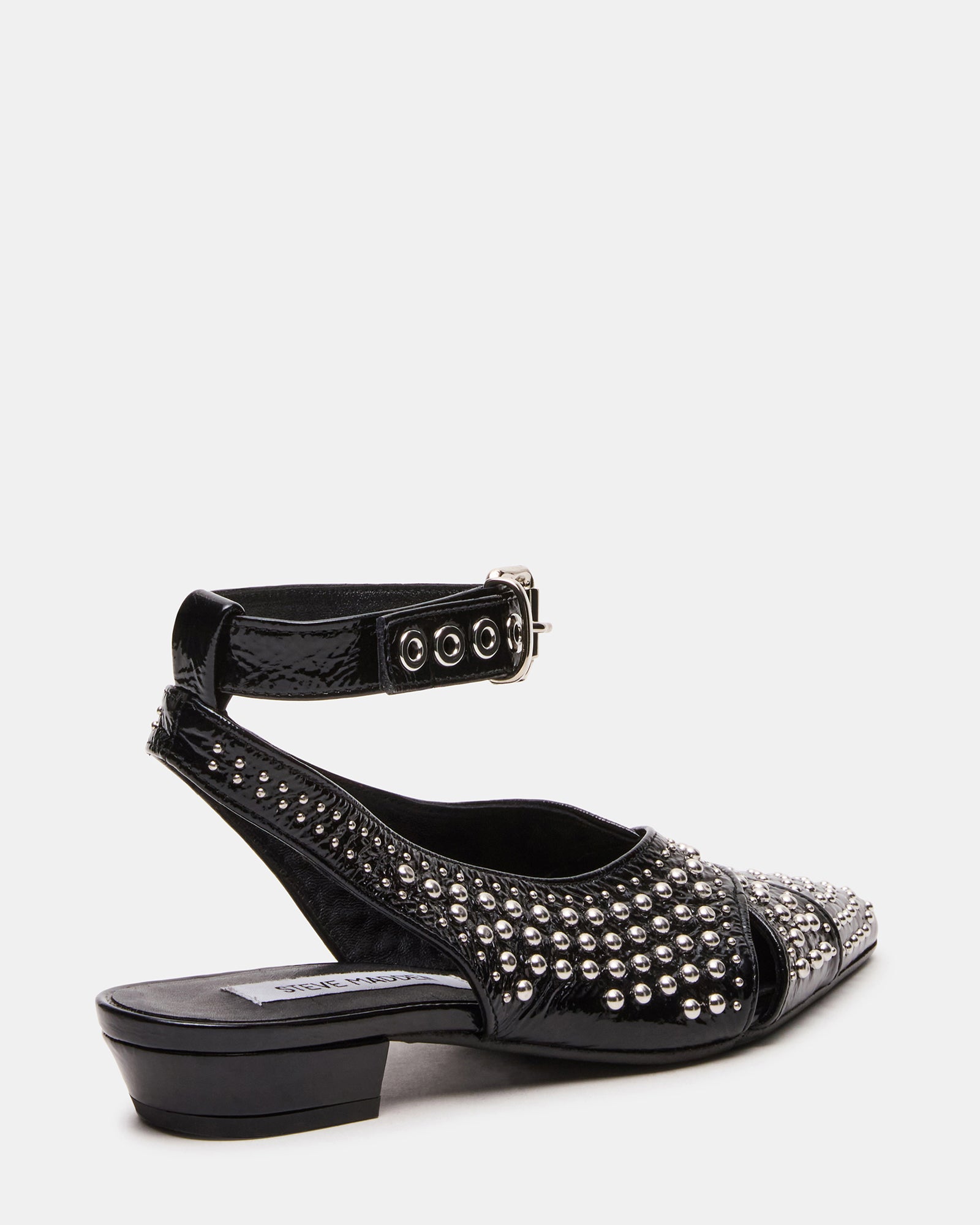 Top view of brown leather ballet flats with soft lining and sleek silhouette