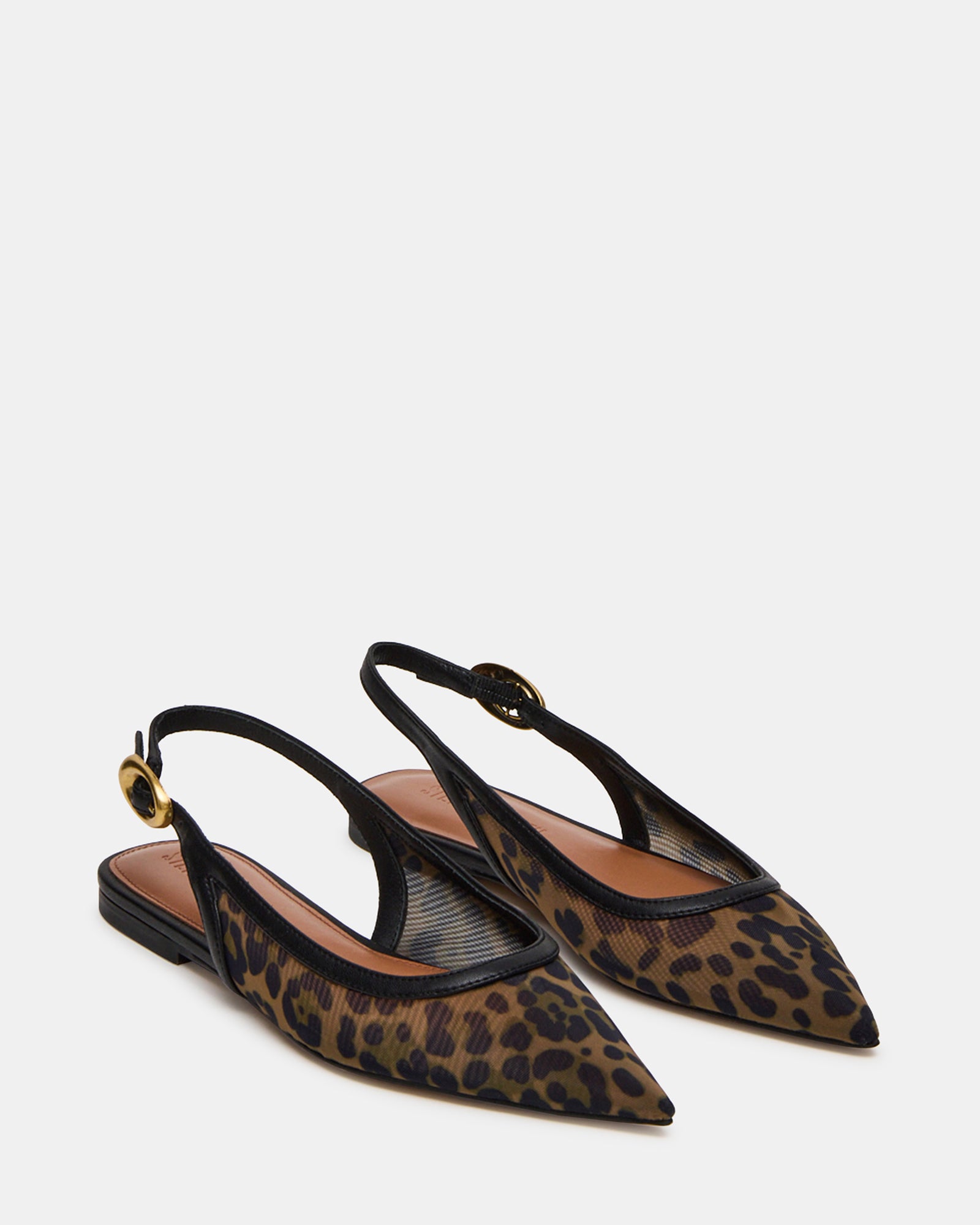 Side profile showing the slingback strap and low heel construction