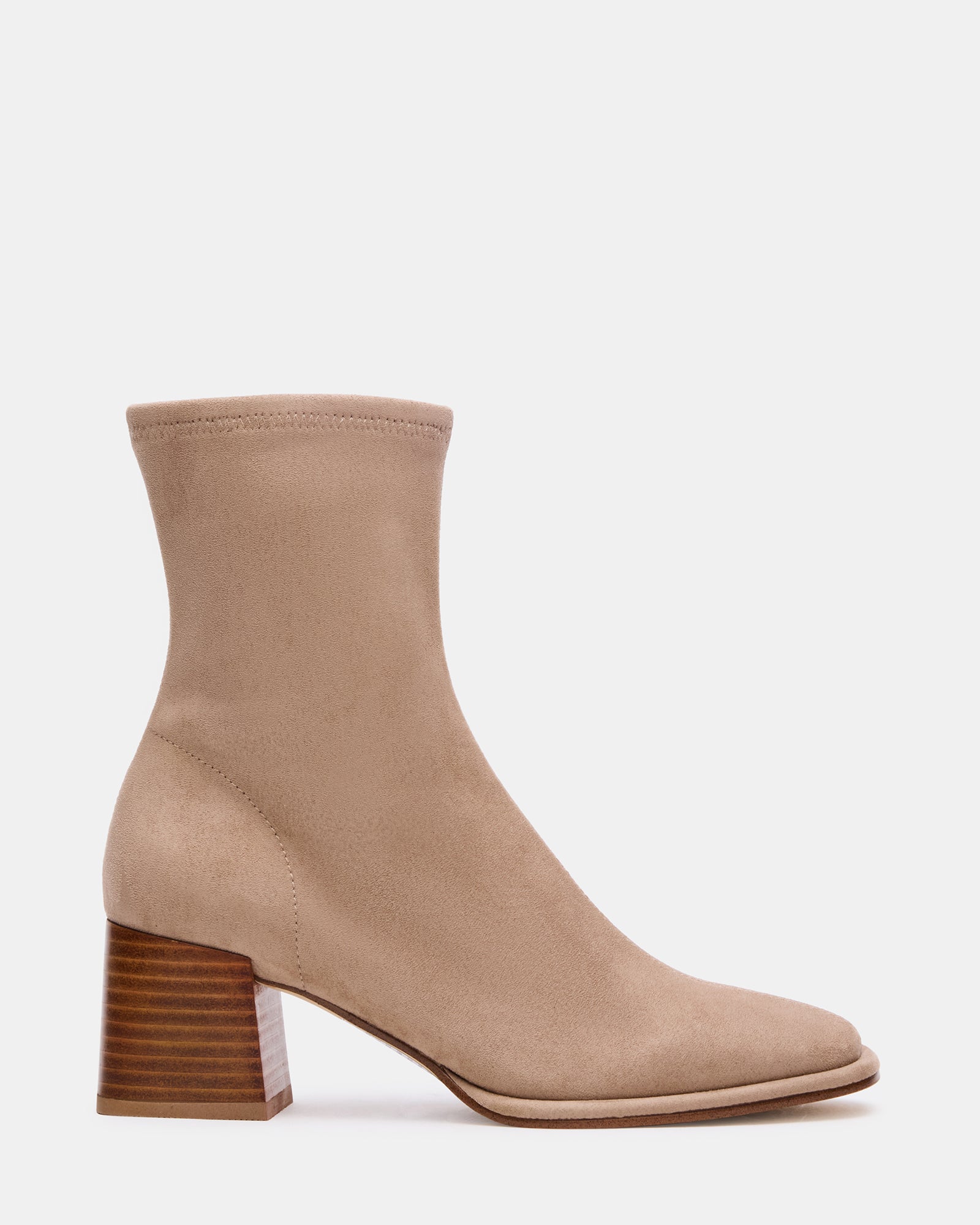 Pammy taupe ankle boots with a square toe and block heel