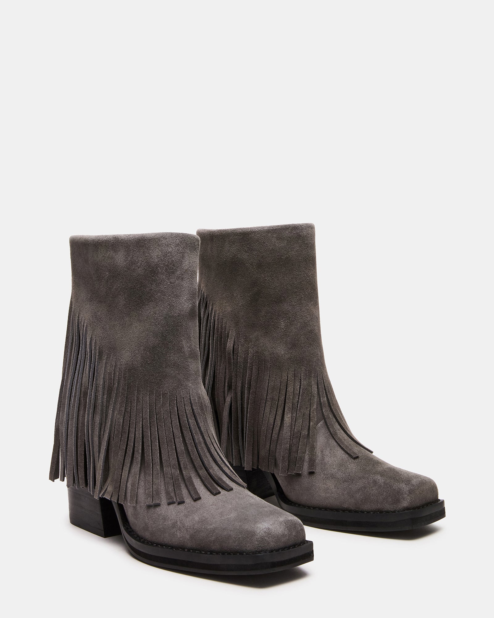 Pia booties showcasing chunky block heel and square toe