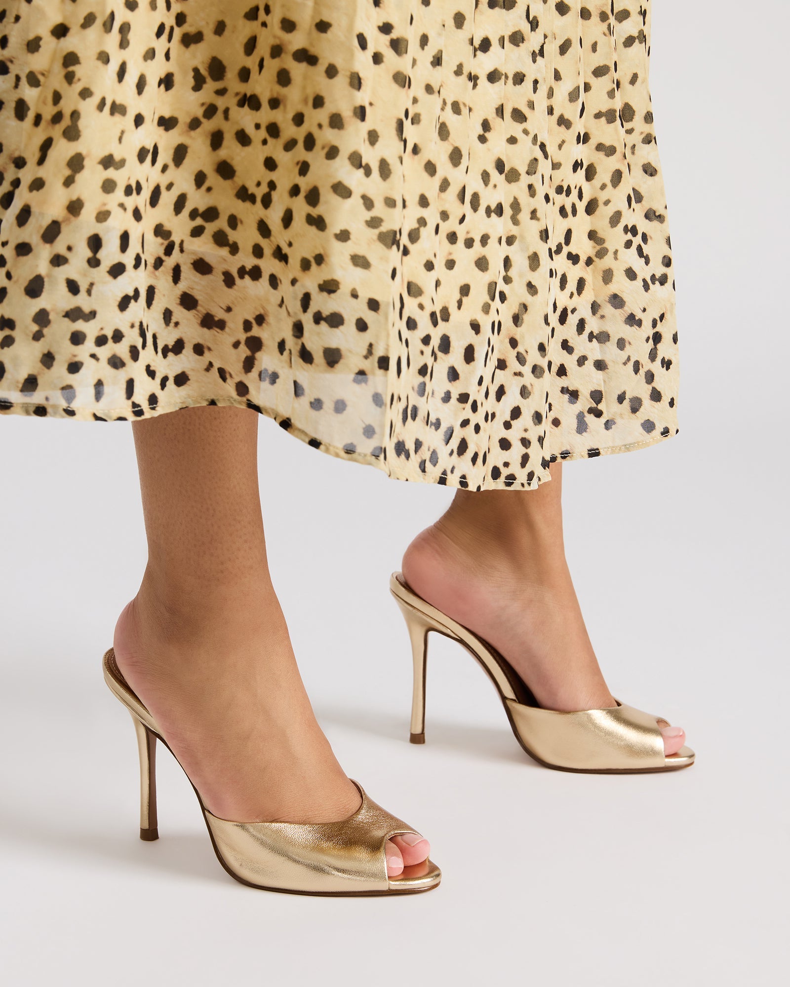 Close-up of the leather upper of Priya sandals