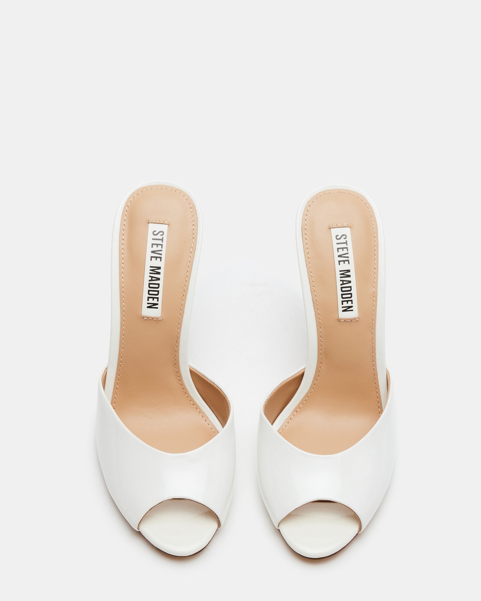 Angled shot showing platform stiletto heels with slip-on design