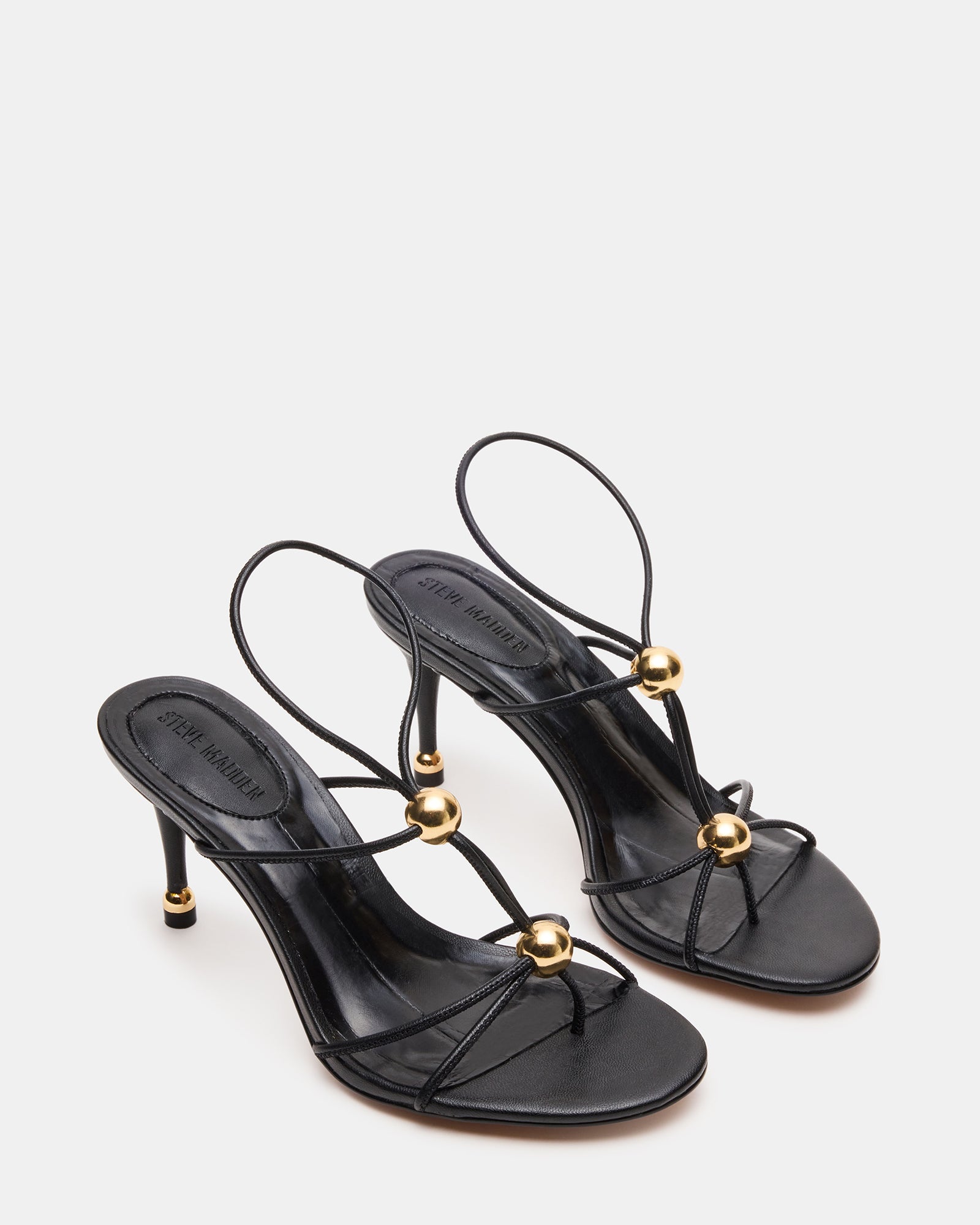 Ramos strappy stiletto sandals with elastic straps for easy wear.