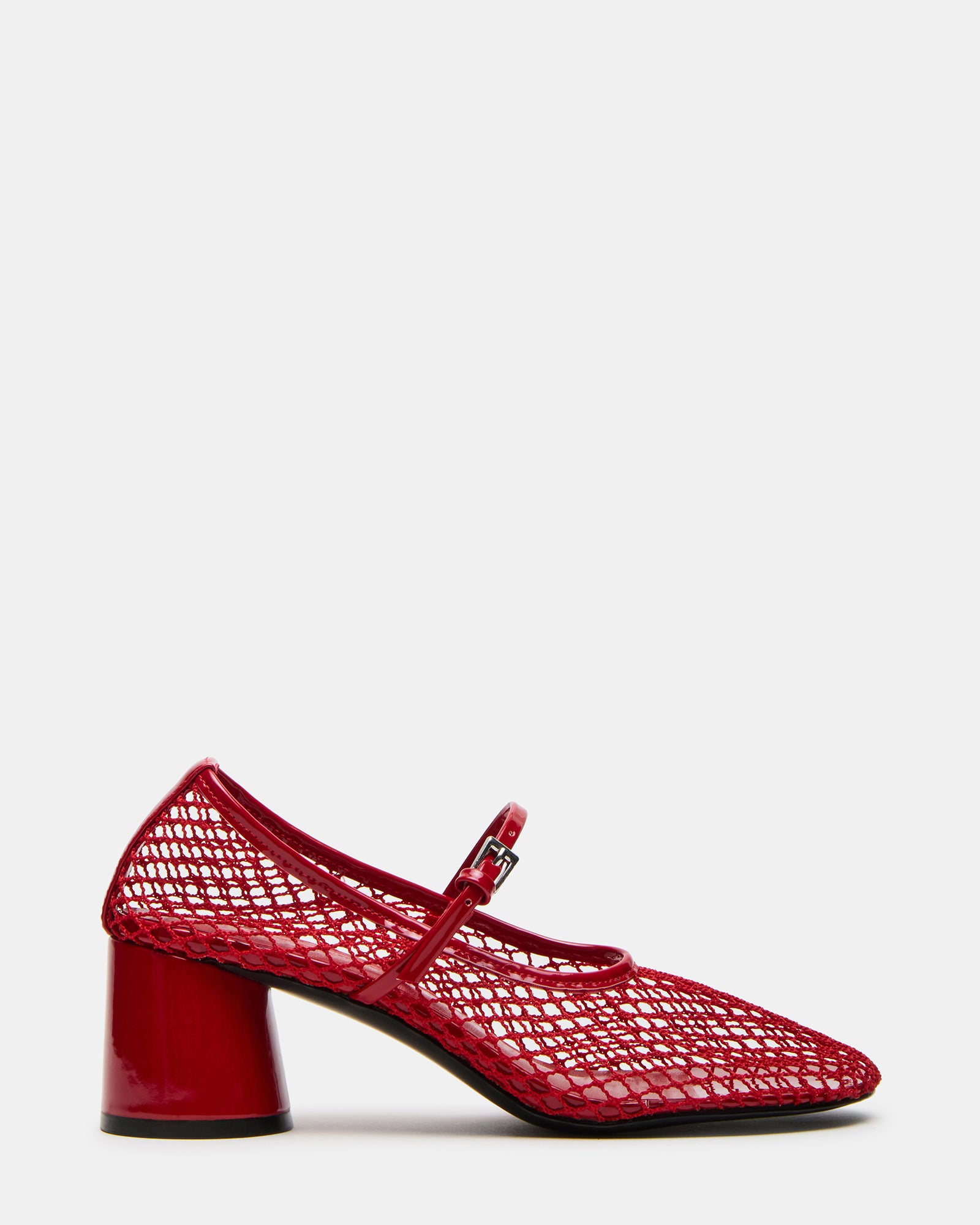 Raynor Red Mary Jane heels with breathable mesh design and stylish heel