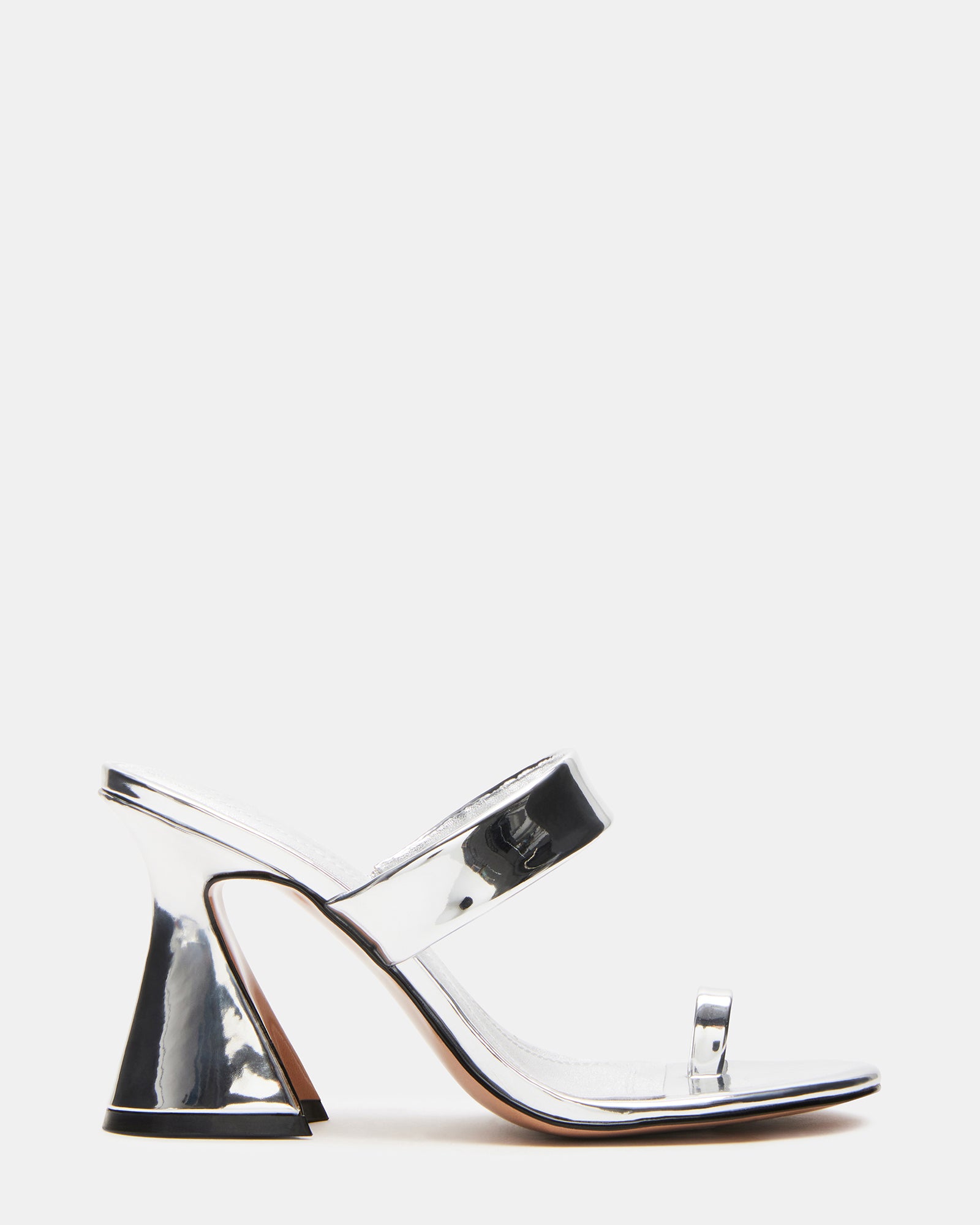 Front-facing angle showing the rounded toe of fashion heels