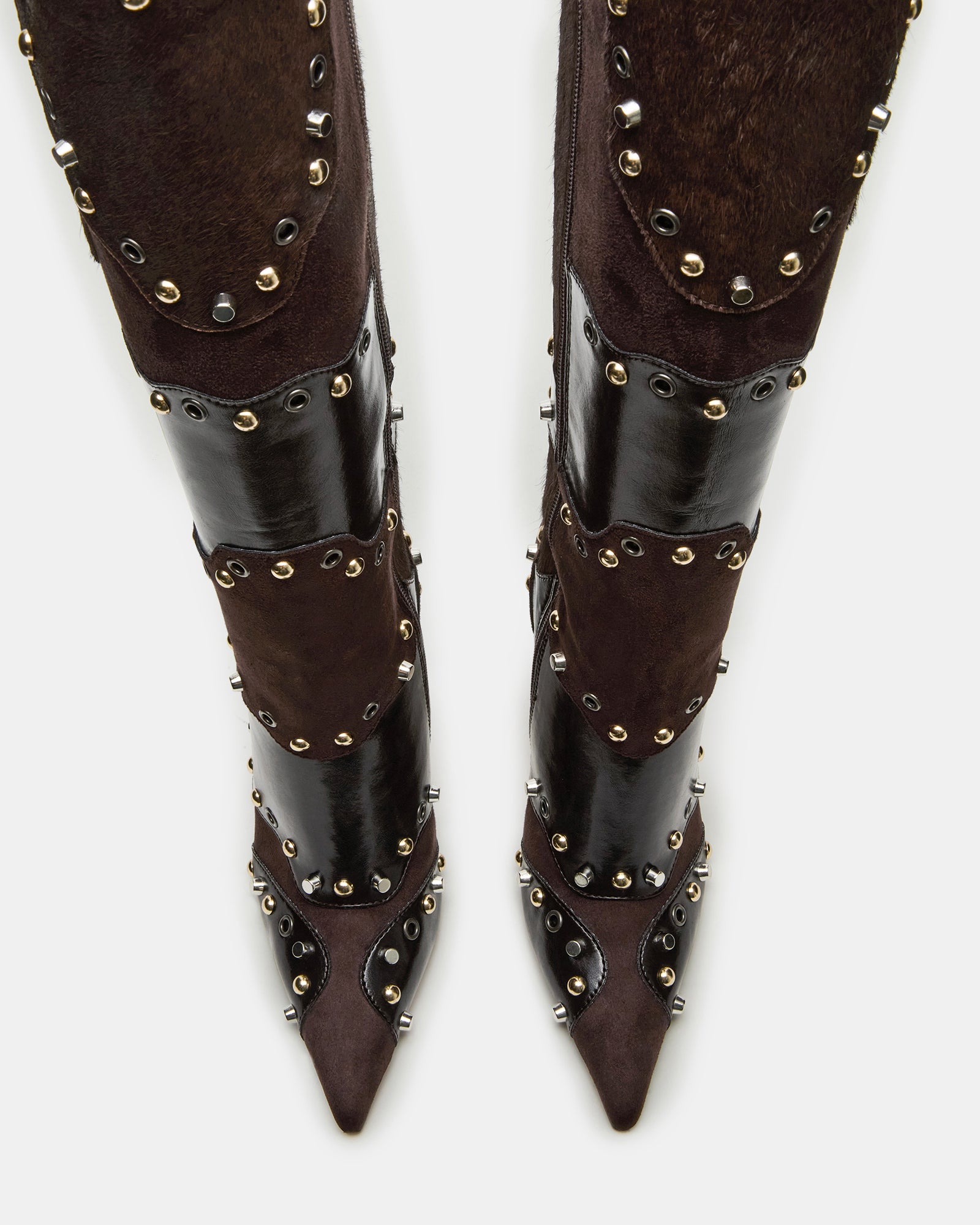 Fashion-forward look featuring REVIVE knee-high boots with pointed toes