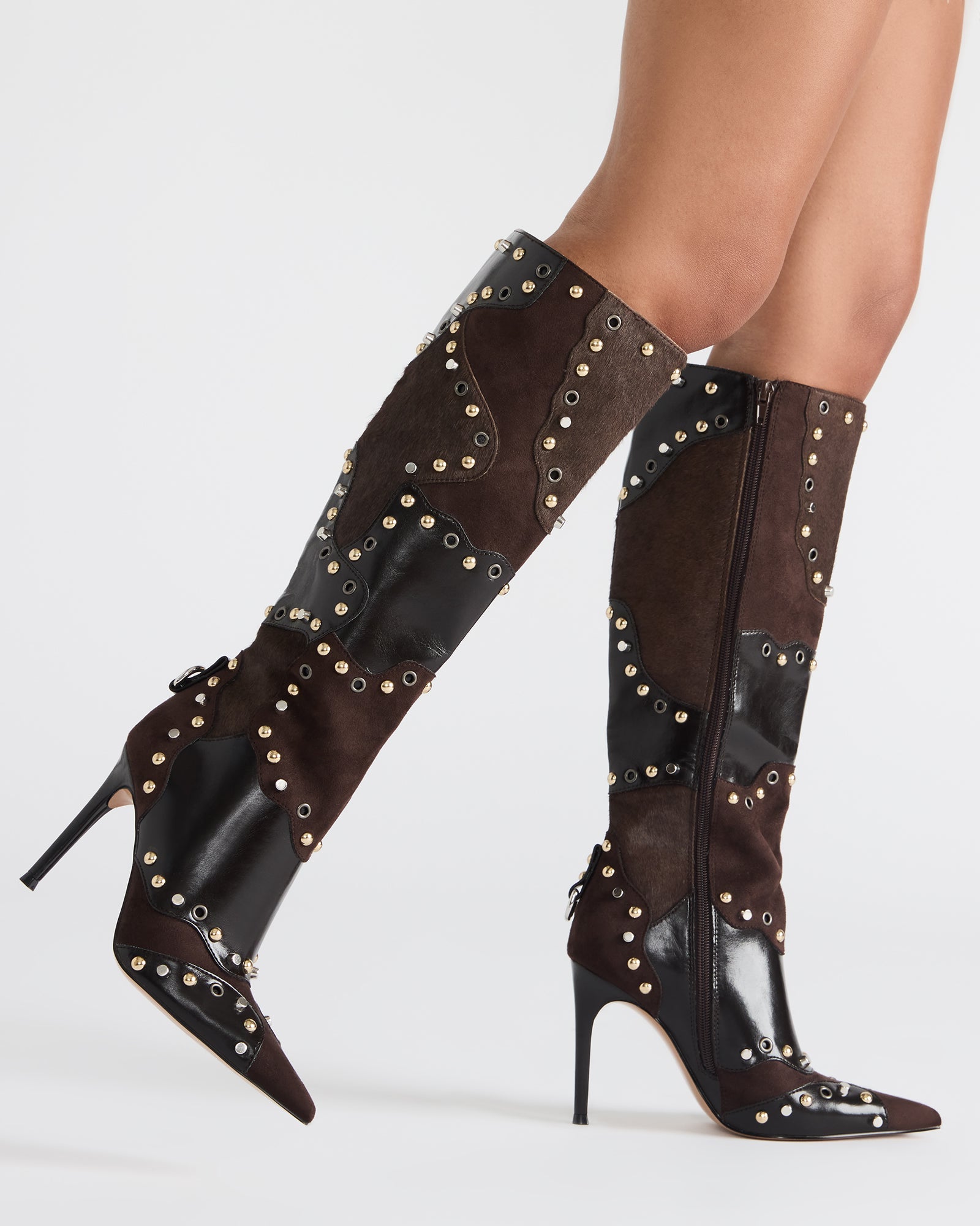 Fashion-forward look featuring REVIVE knee-high boots with pointed toes