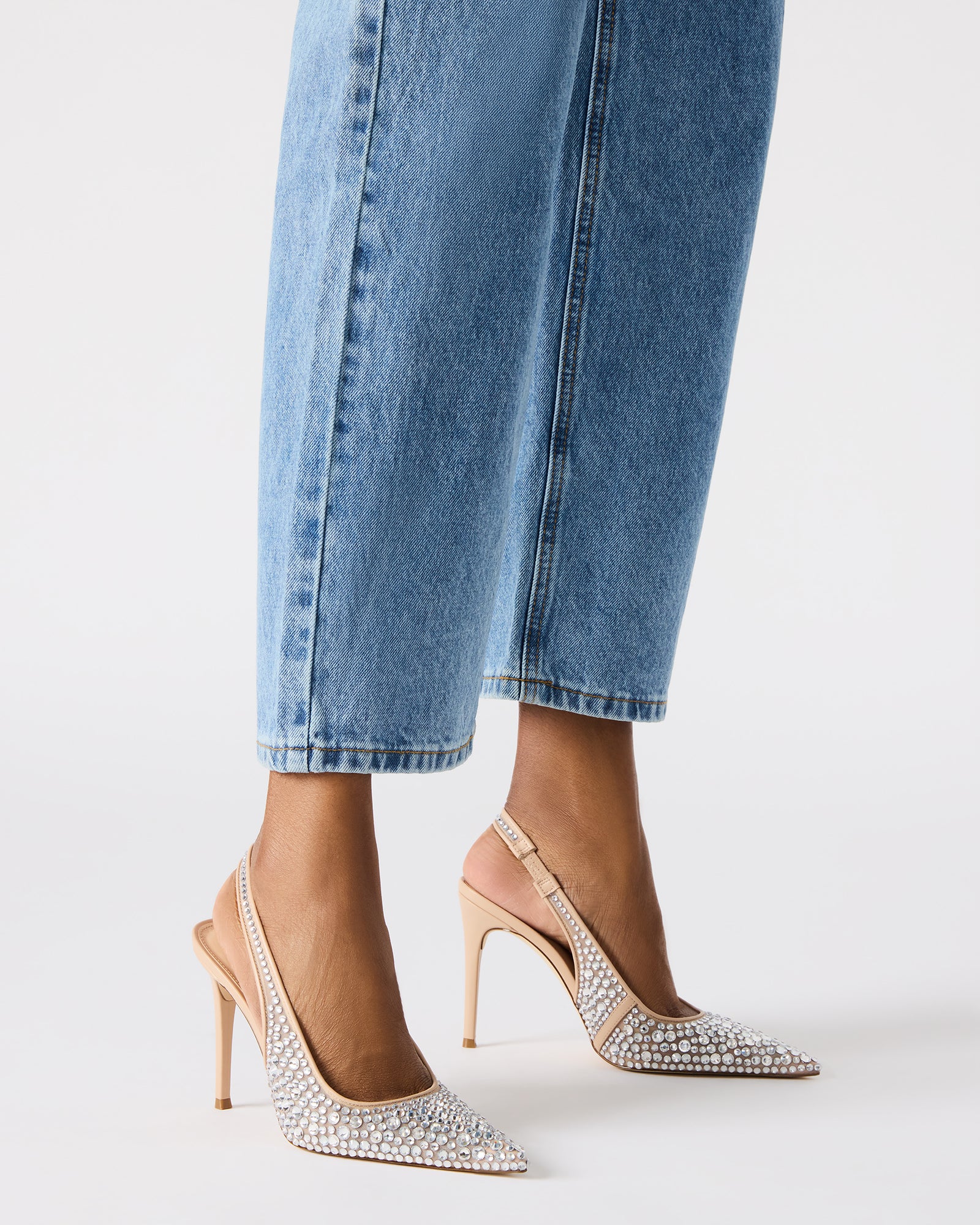 Side view of pointed toe heels, ideal for evening wear