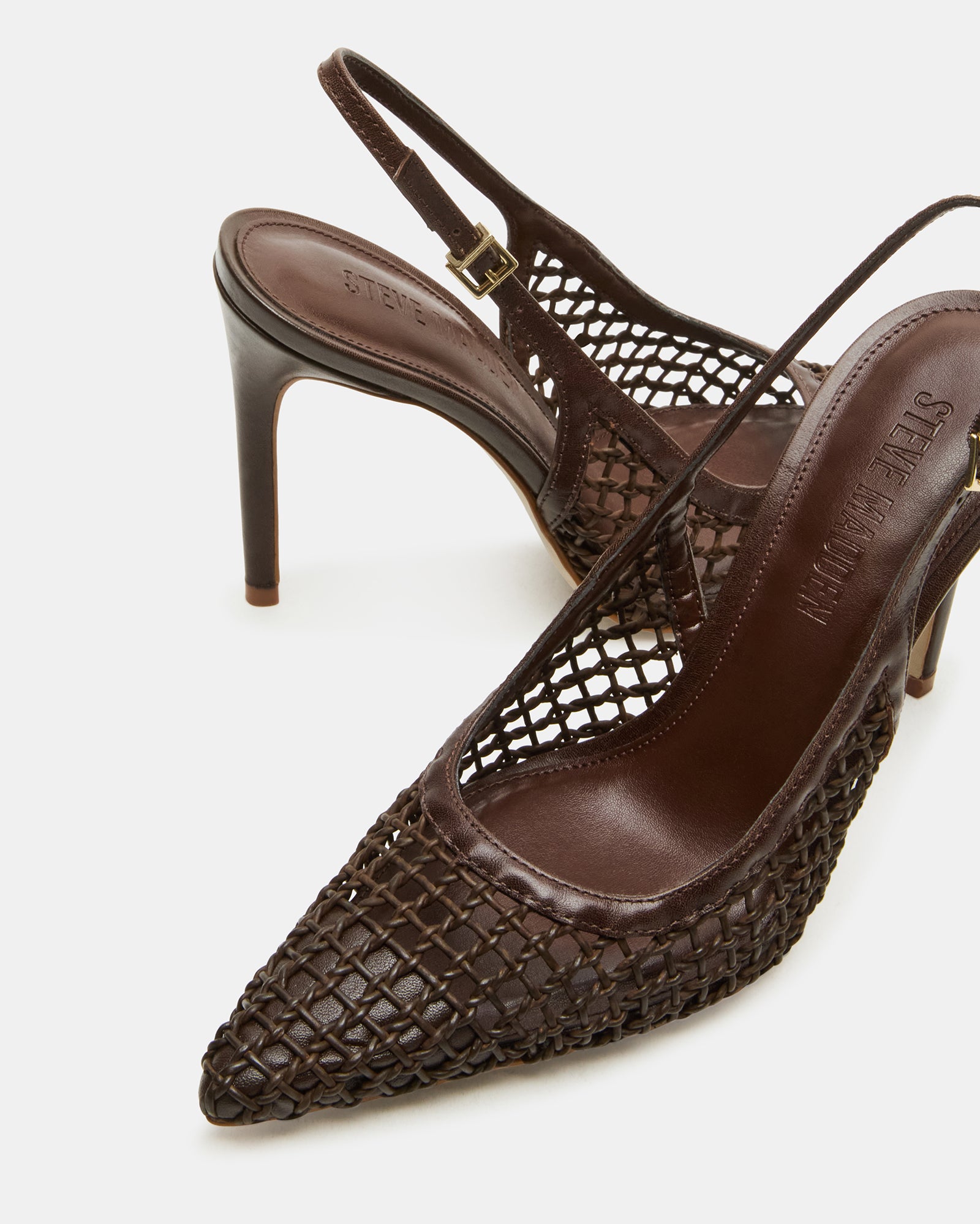 Flat slingback shoes comparison shot highlighting heel height difference