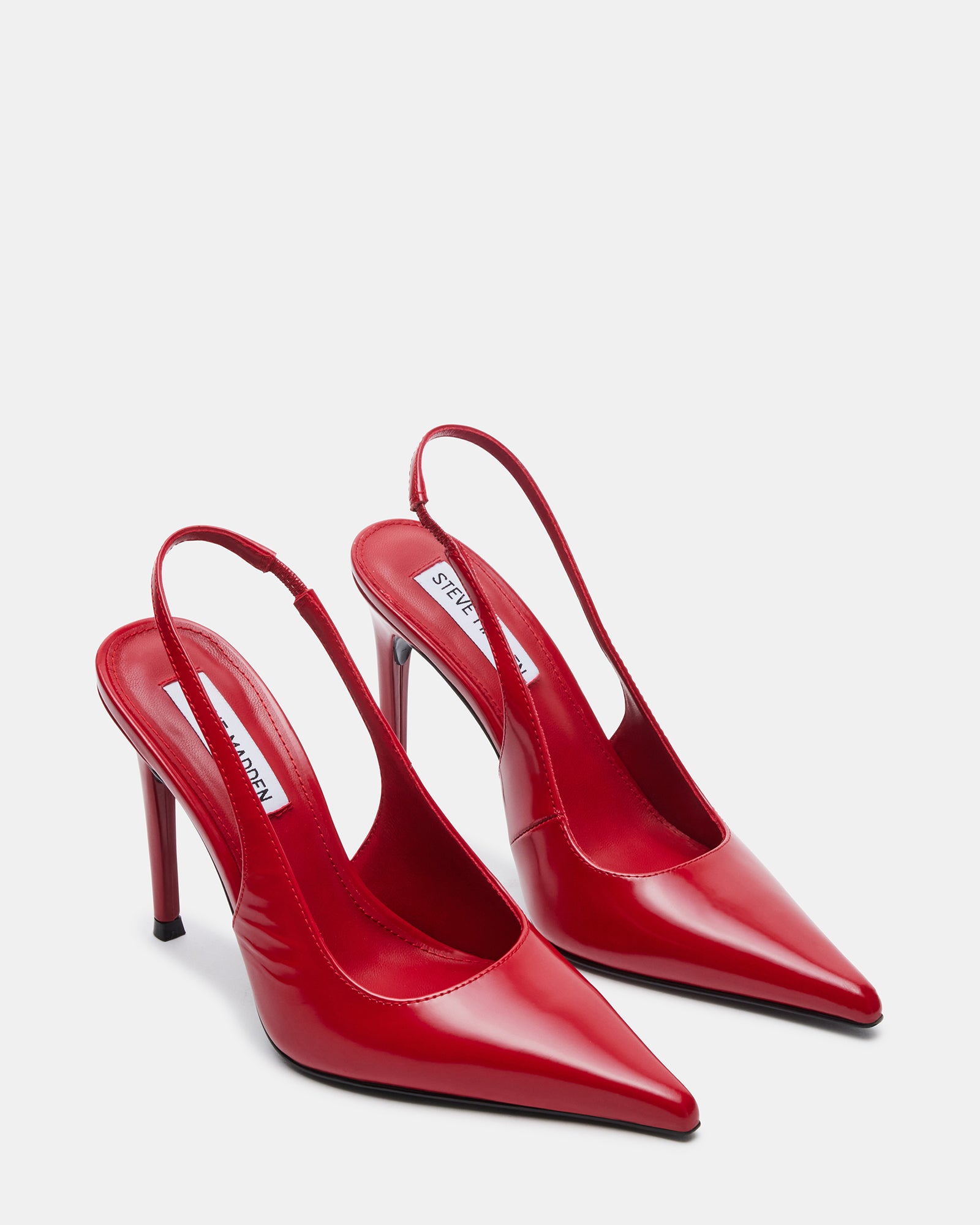 Close-up of the slingback strap and pointed toe design