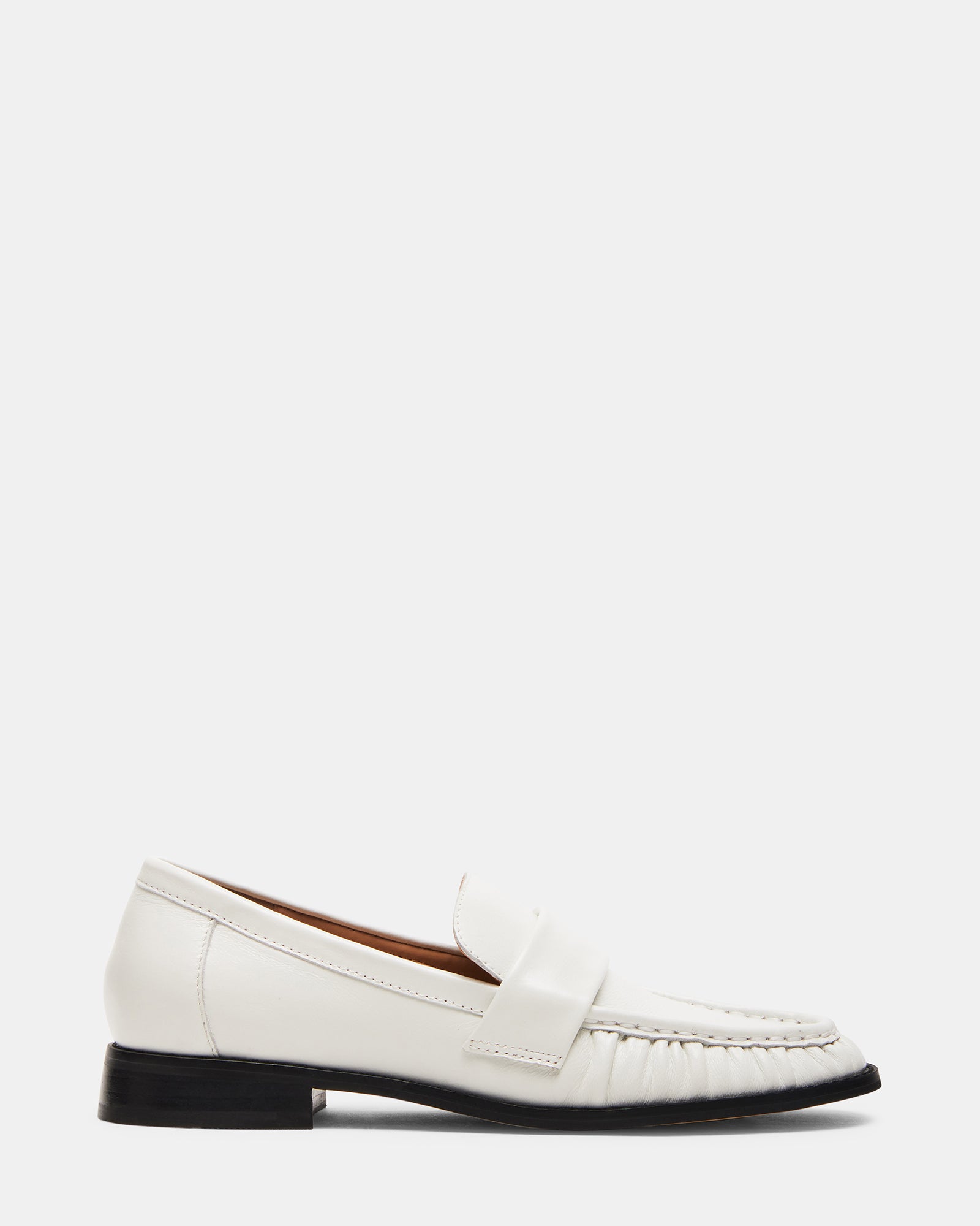 Side view of Ridley Ice Leather men's loafers showcasing sleek leather and stylish silhouette