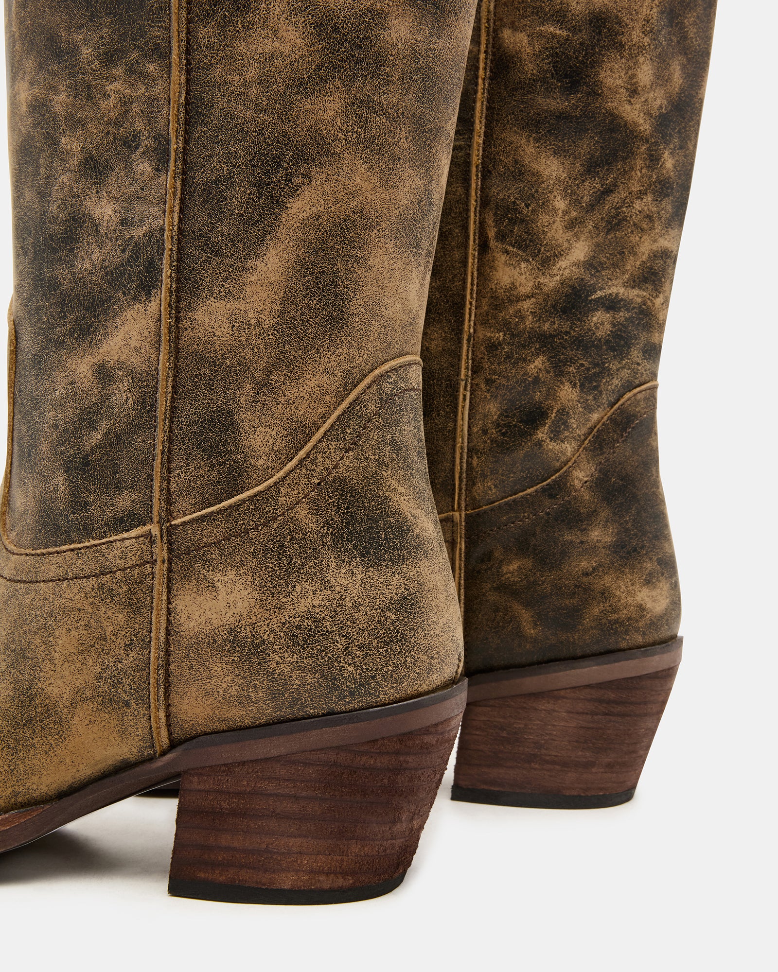 Close-up of boot shaft highlighting wide calf fit.