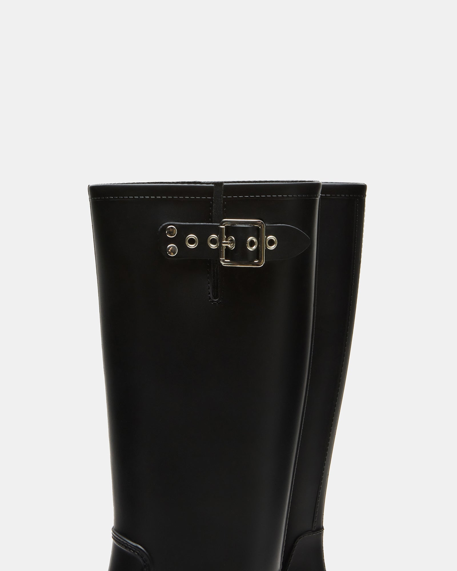 Stylish waterproof rain boots with buckle detail and lug sole for women