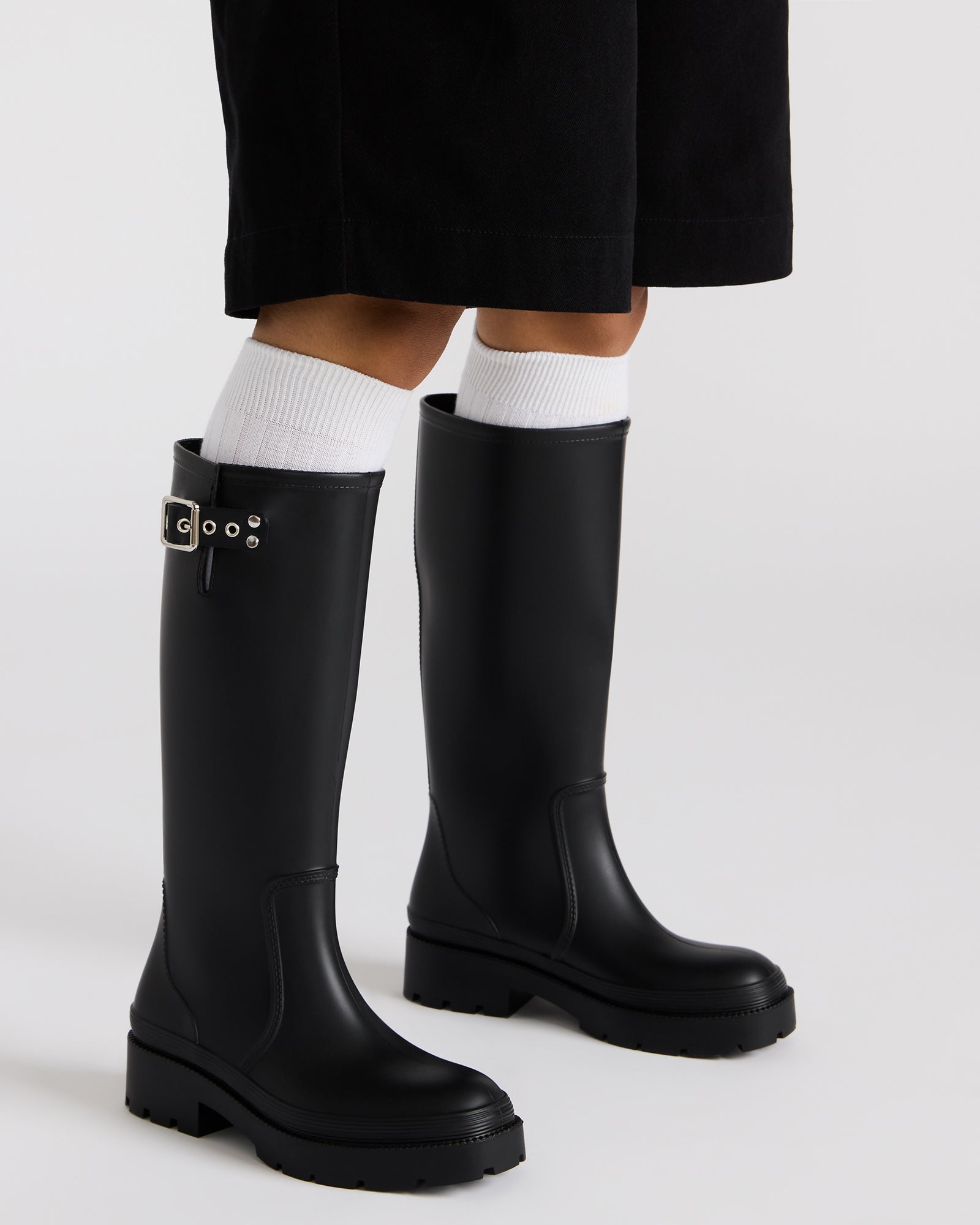 Side view of ROCKYH20 rain boots showing waterproof synthetic material
