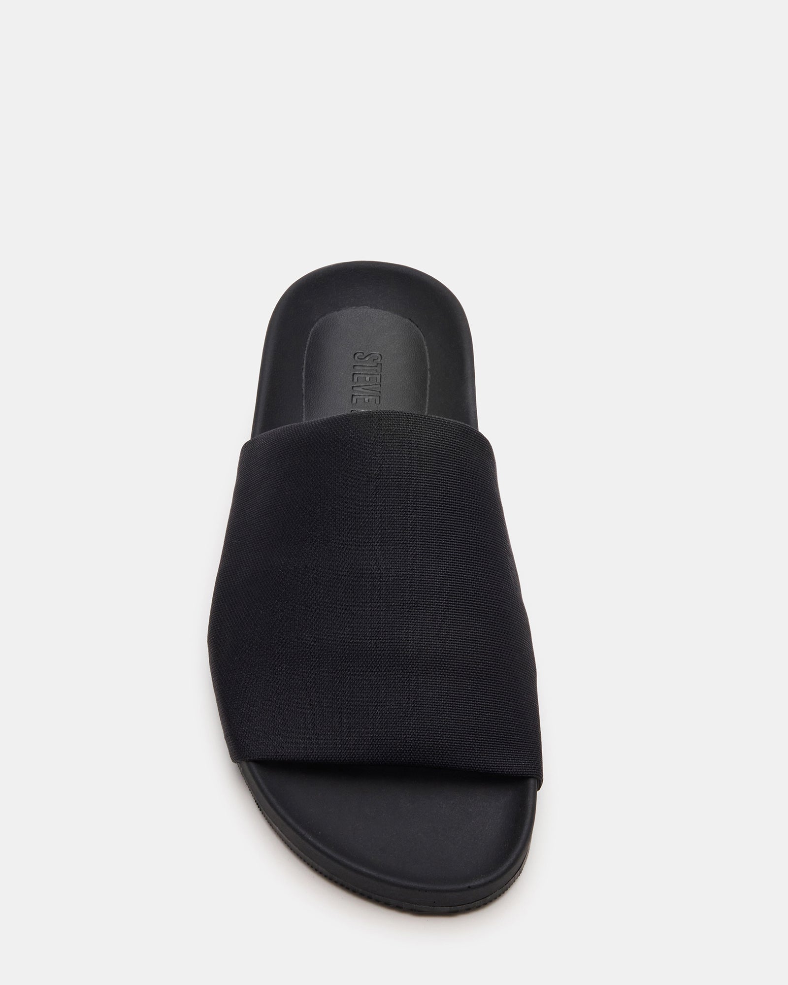 SANSA Black Flatform Sandals side view showcasing sleek design