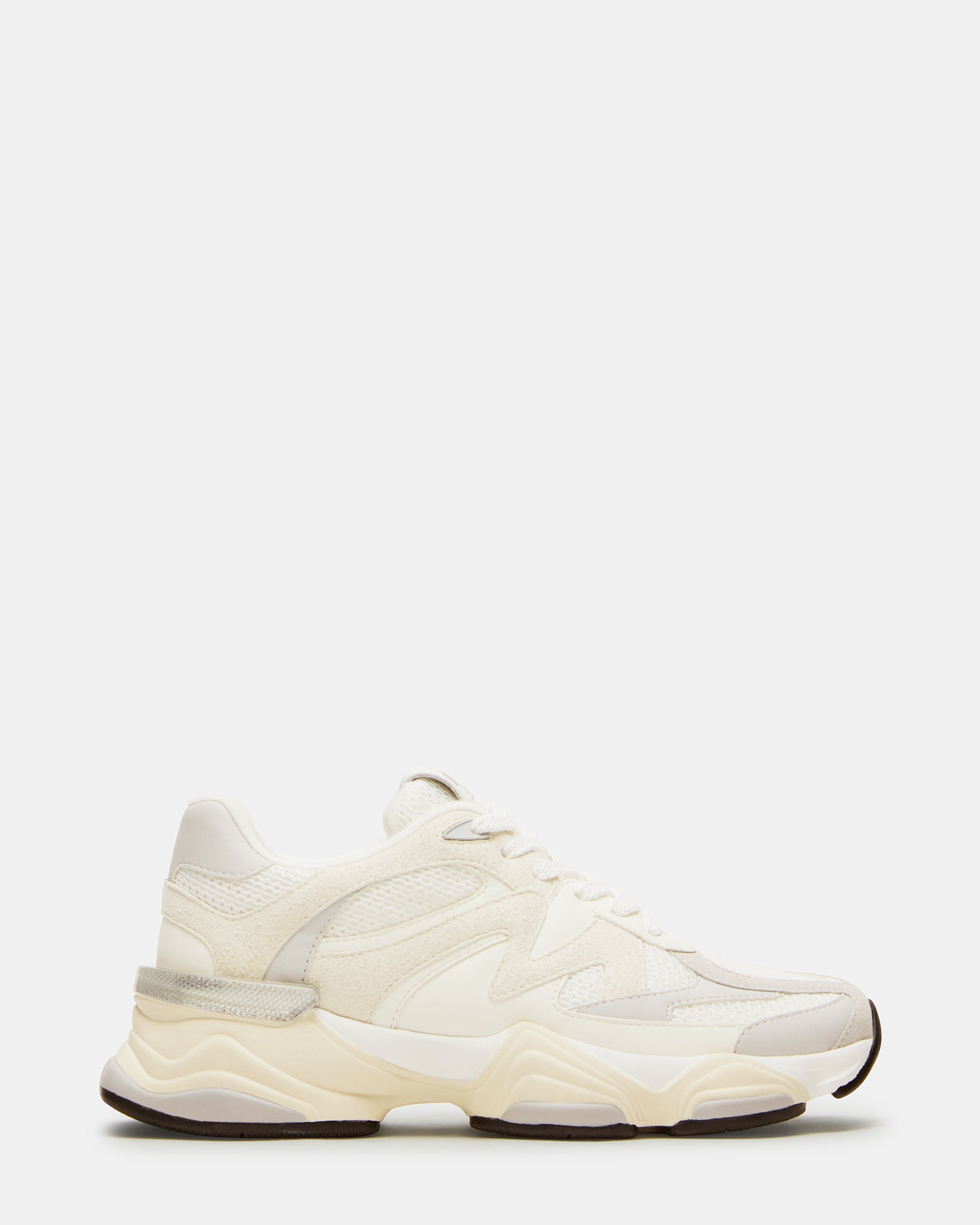 SEBI men's white sneakers side profile with lace-up detail
