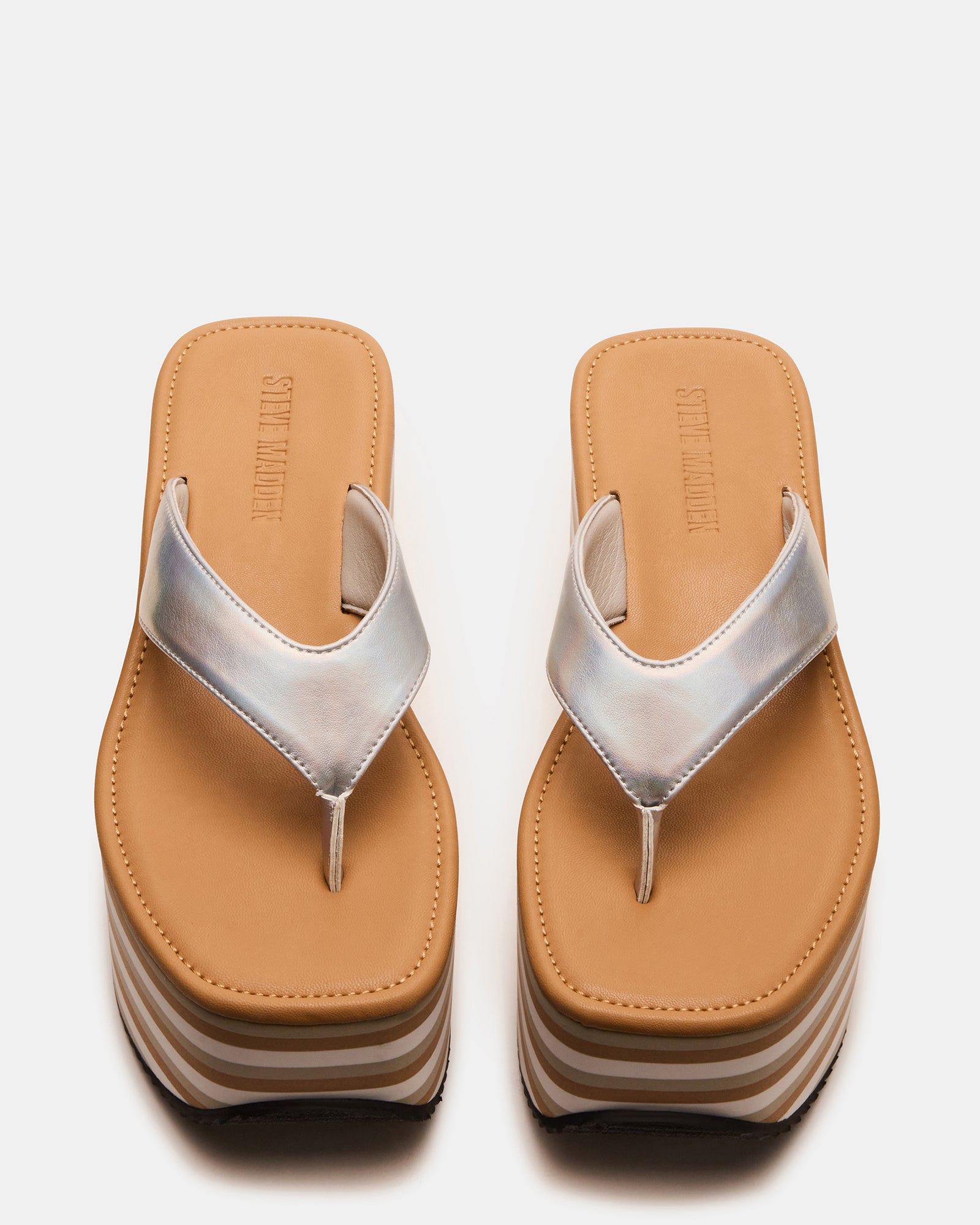 Sevilla chunky sandals showcasing the square-toe design and platform height.