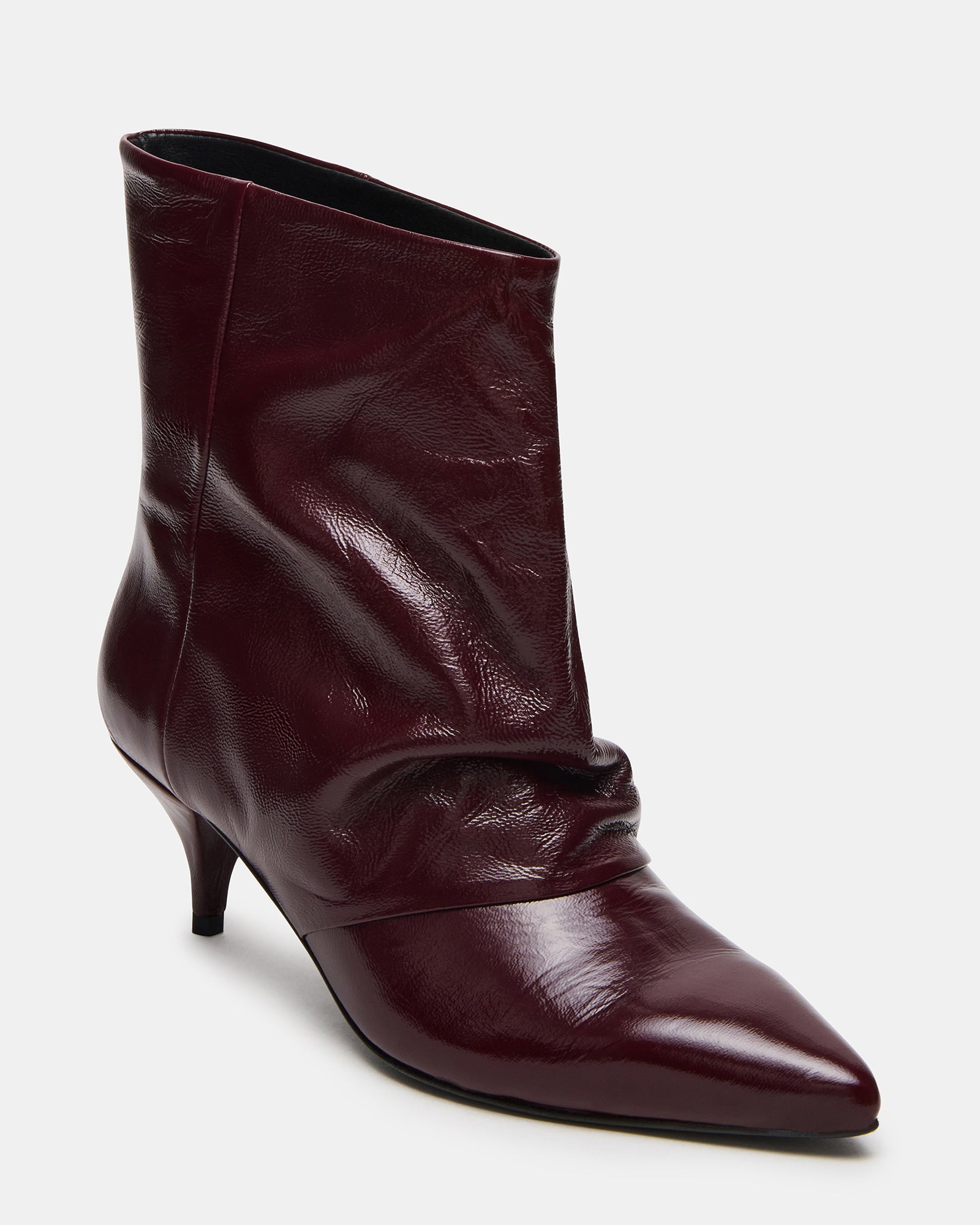 Close-up of the sleek pointed toe and leather texture