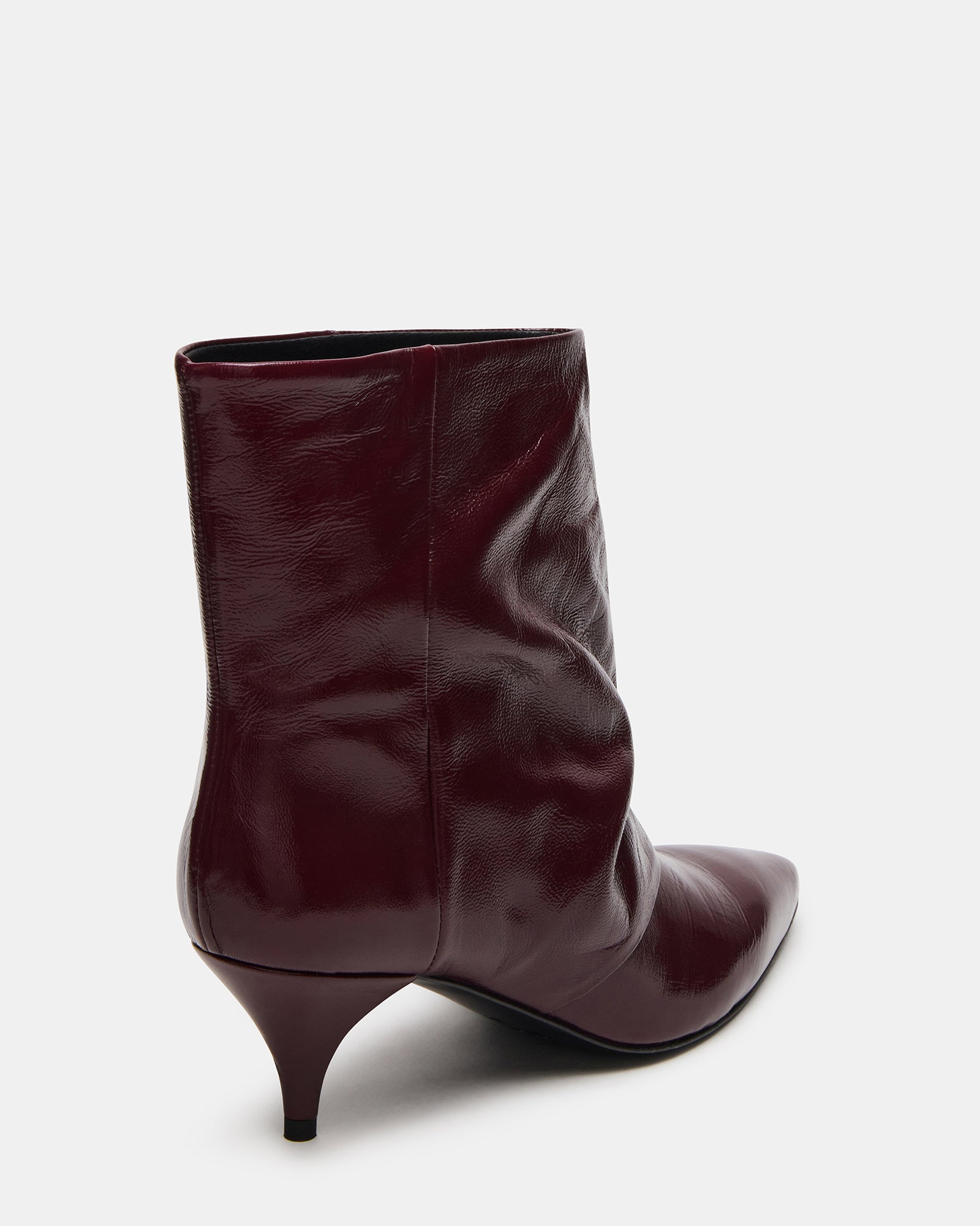 Close-up of the sleek pointed toe and leather texture