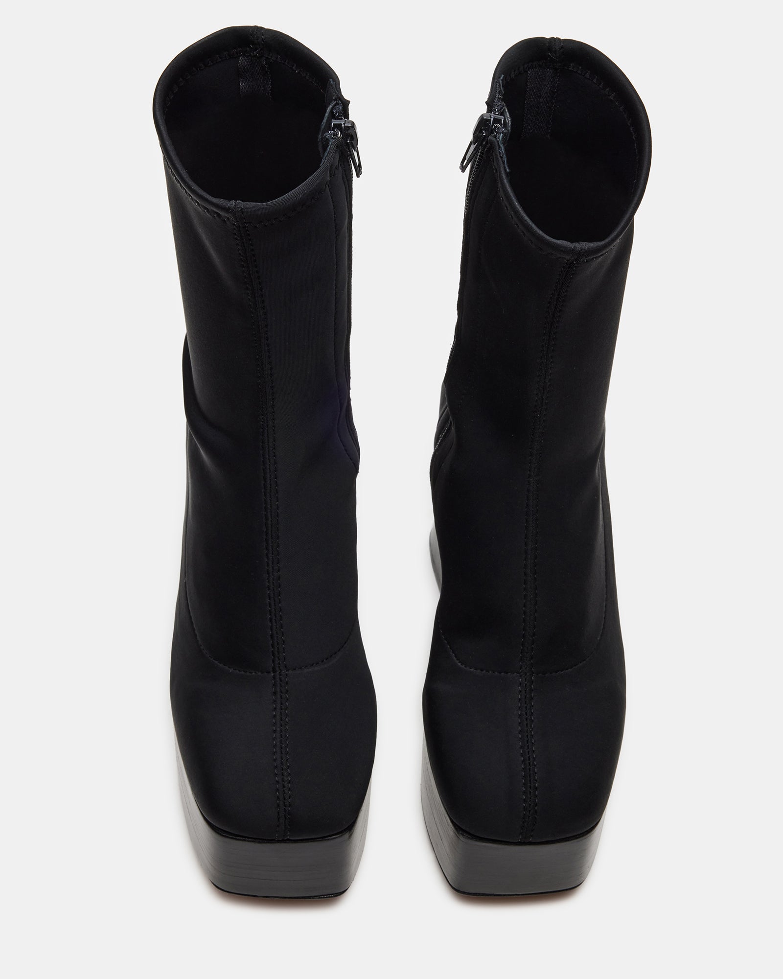 Soho black ankle boots side view on pavement