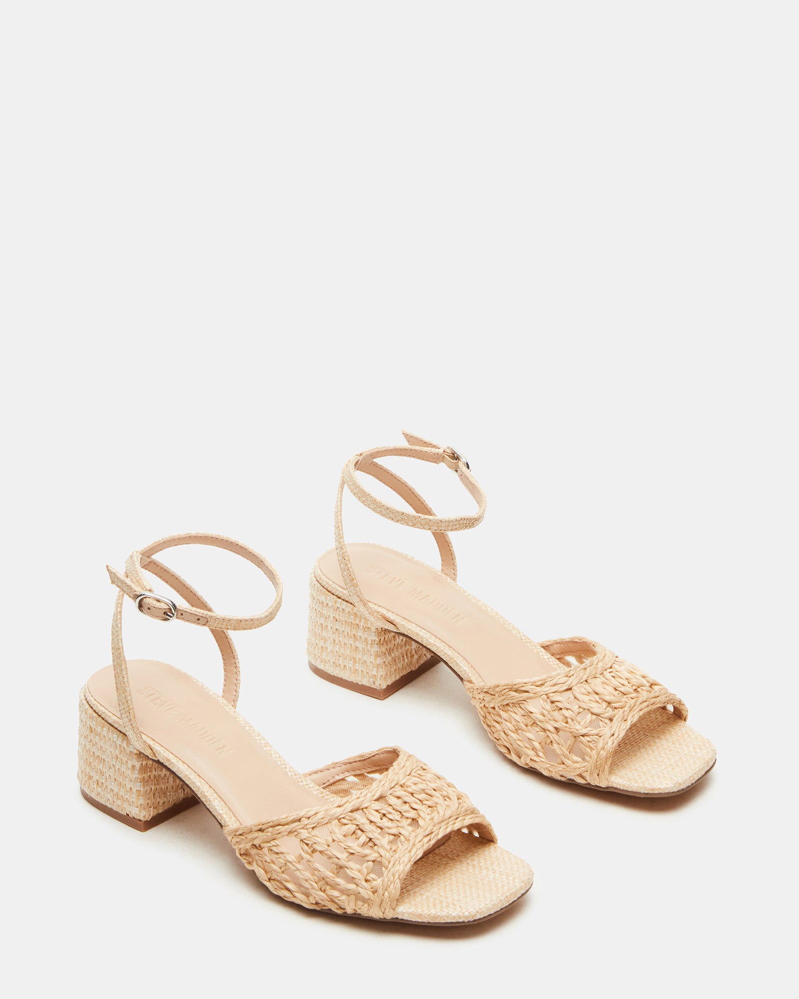 Overhead shot highlighting square toe design and block heel shoes with platform