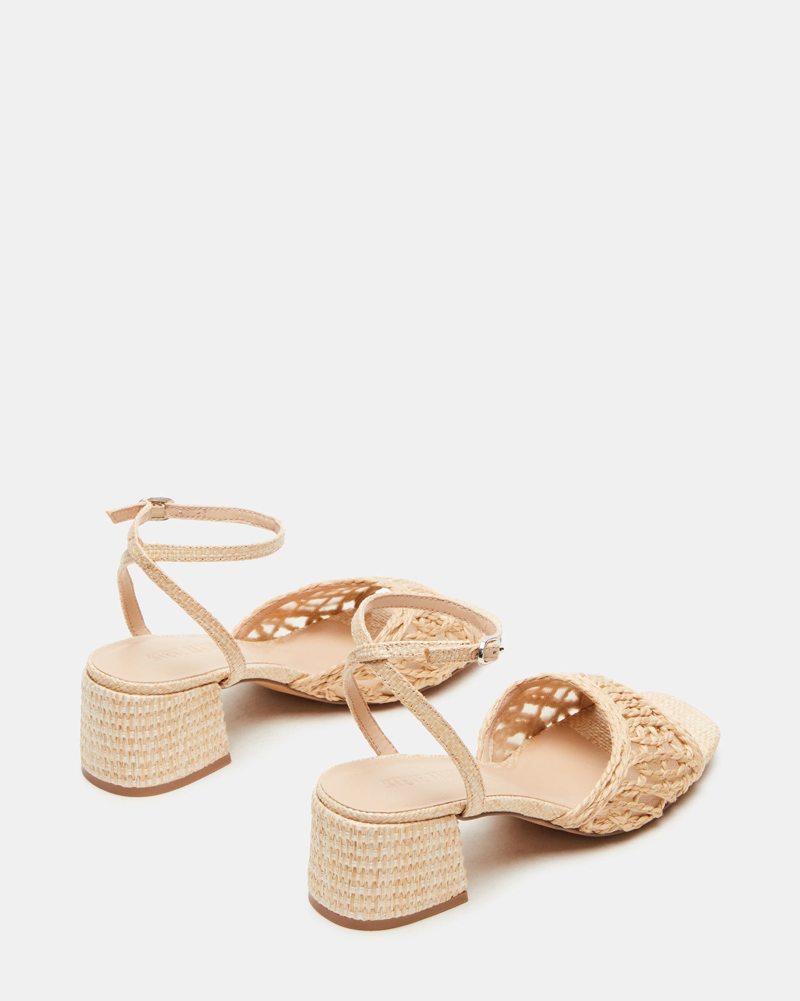 Overhead shot highlighting square toe design and block heel shoes with platform