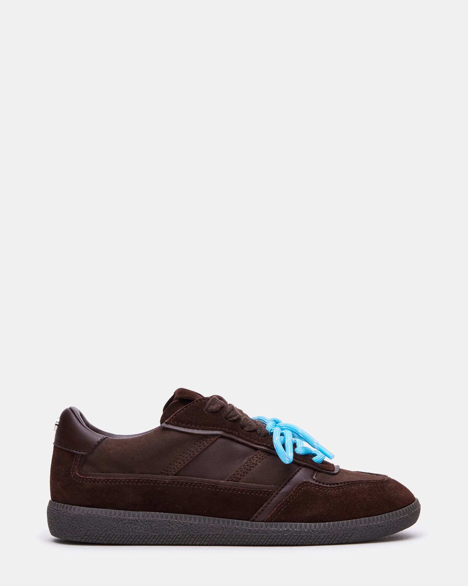 Side view of Sporty Brown lace-up sneakers showing sleek design and lightweight construction