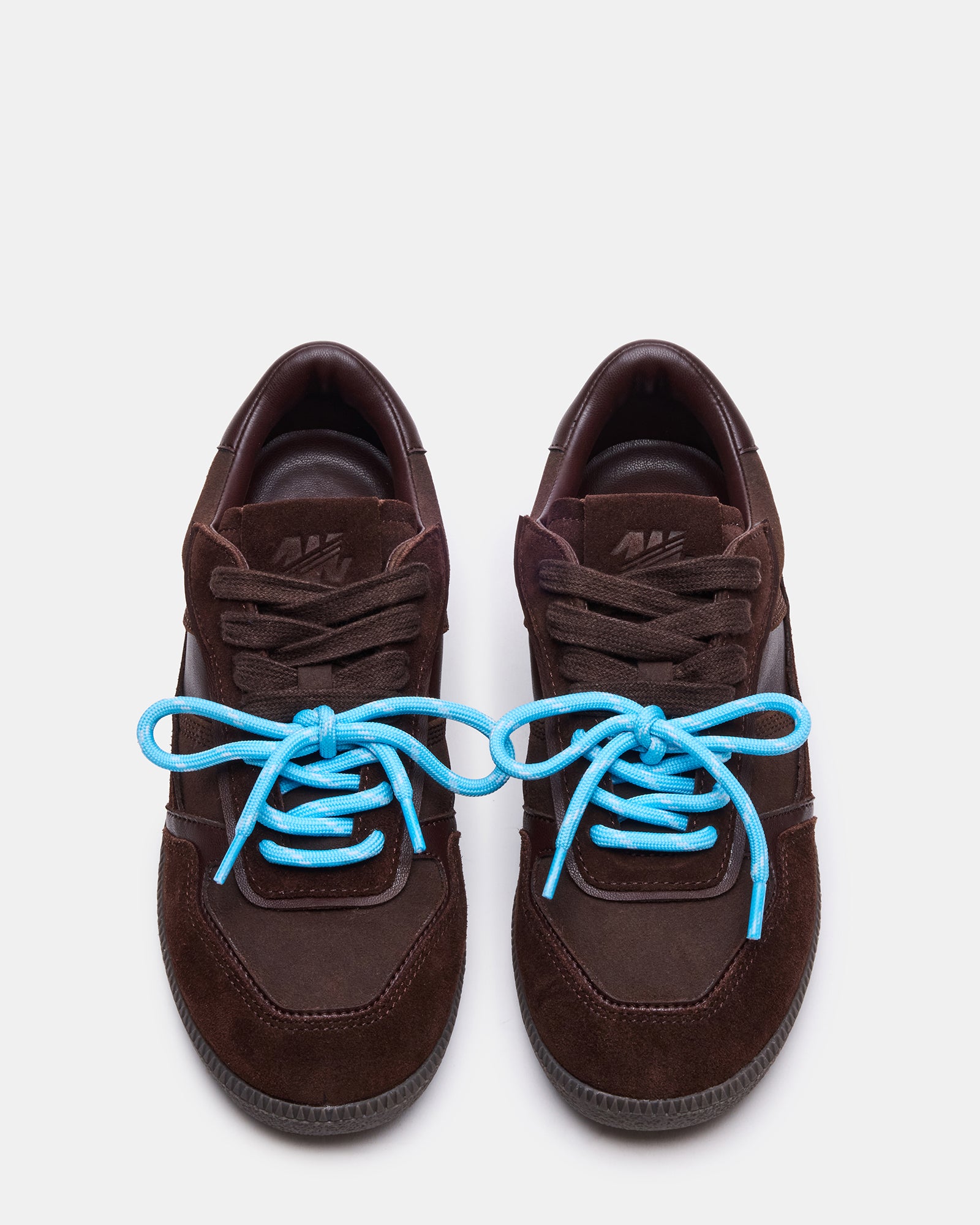 Side view of Sporty Brown lace-up sneakers showing sleek design and lightweight construction