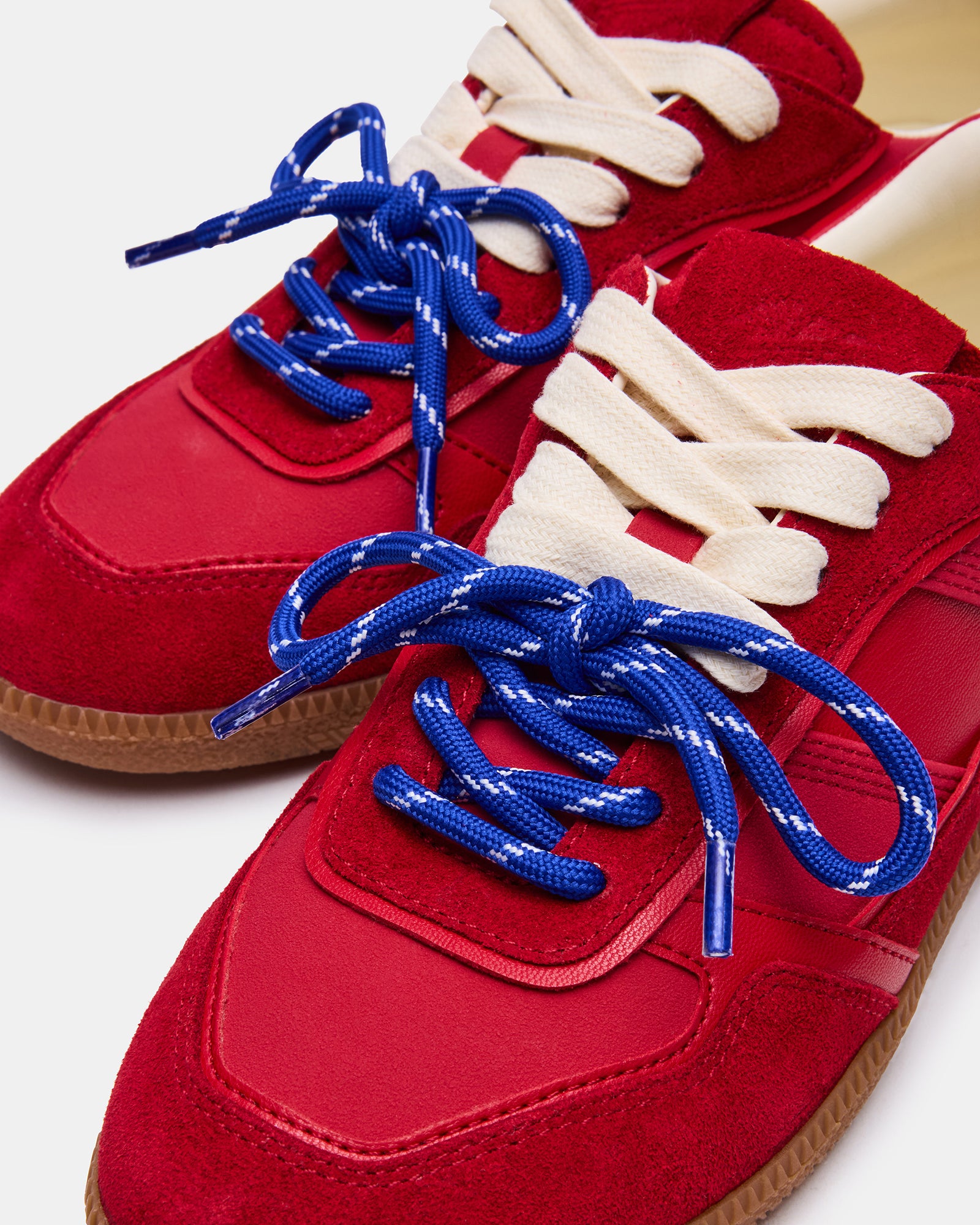 Top-down angle showcasing white laces and cushioned heel on comfortable work sneakers for men