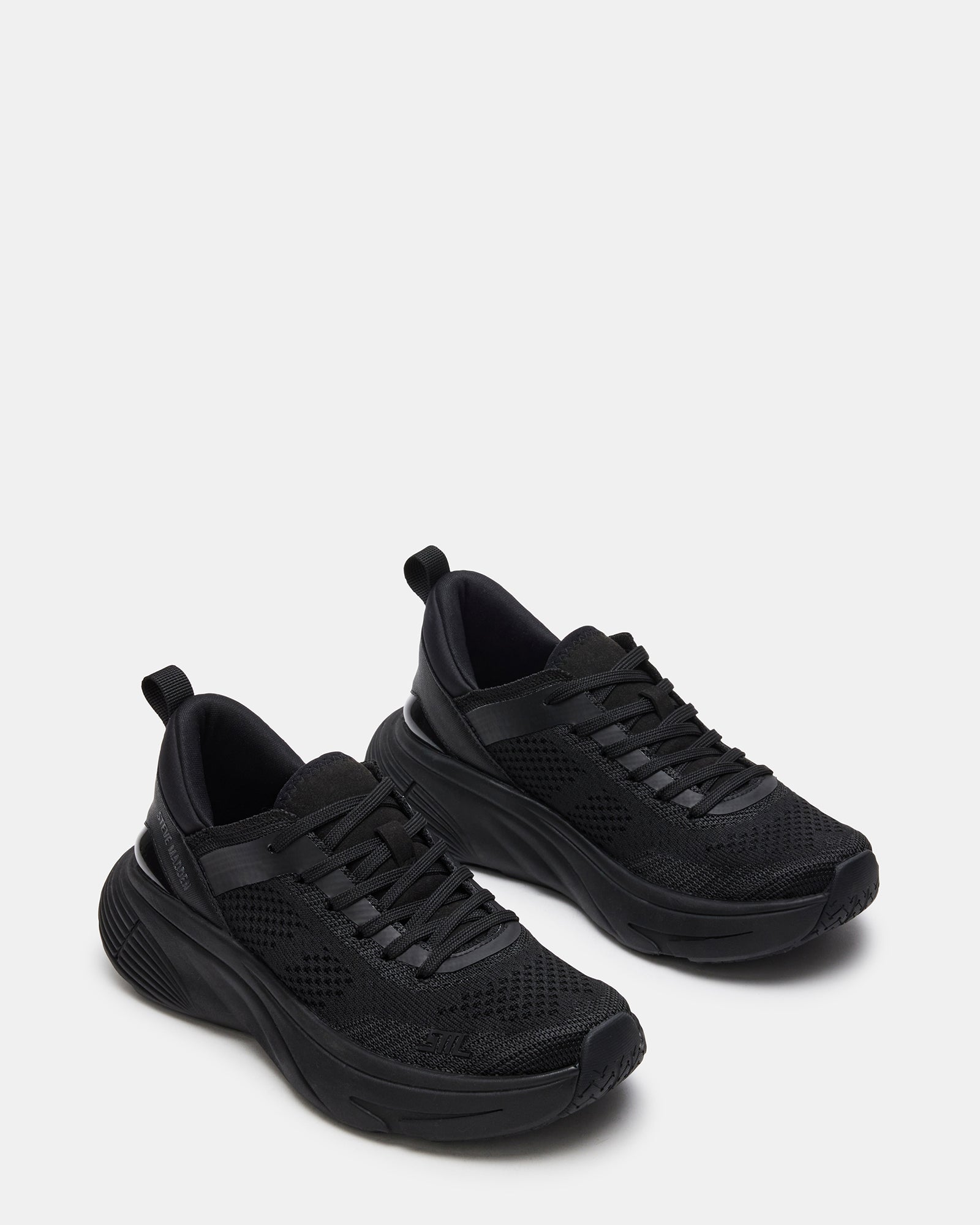 Close-up of the knit upper and platform sole design
